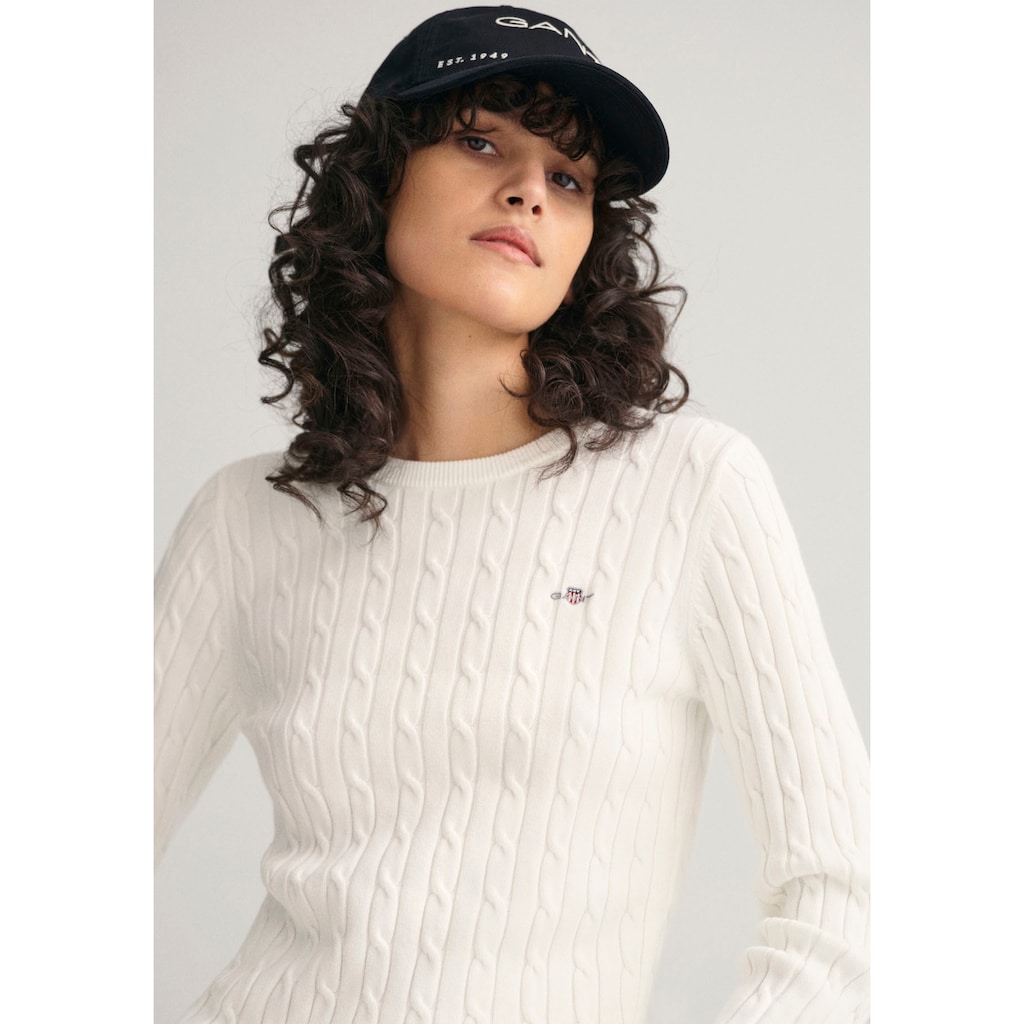 Gant Strickpullover »STRETCH COTTON CABLE C-NECK«