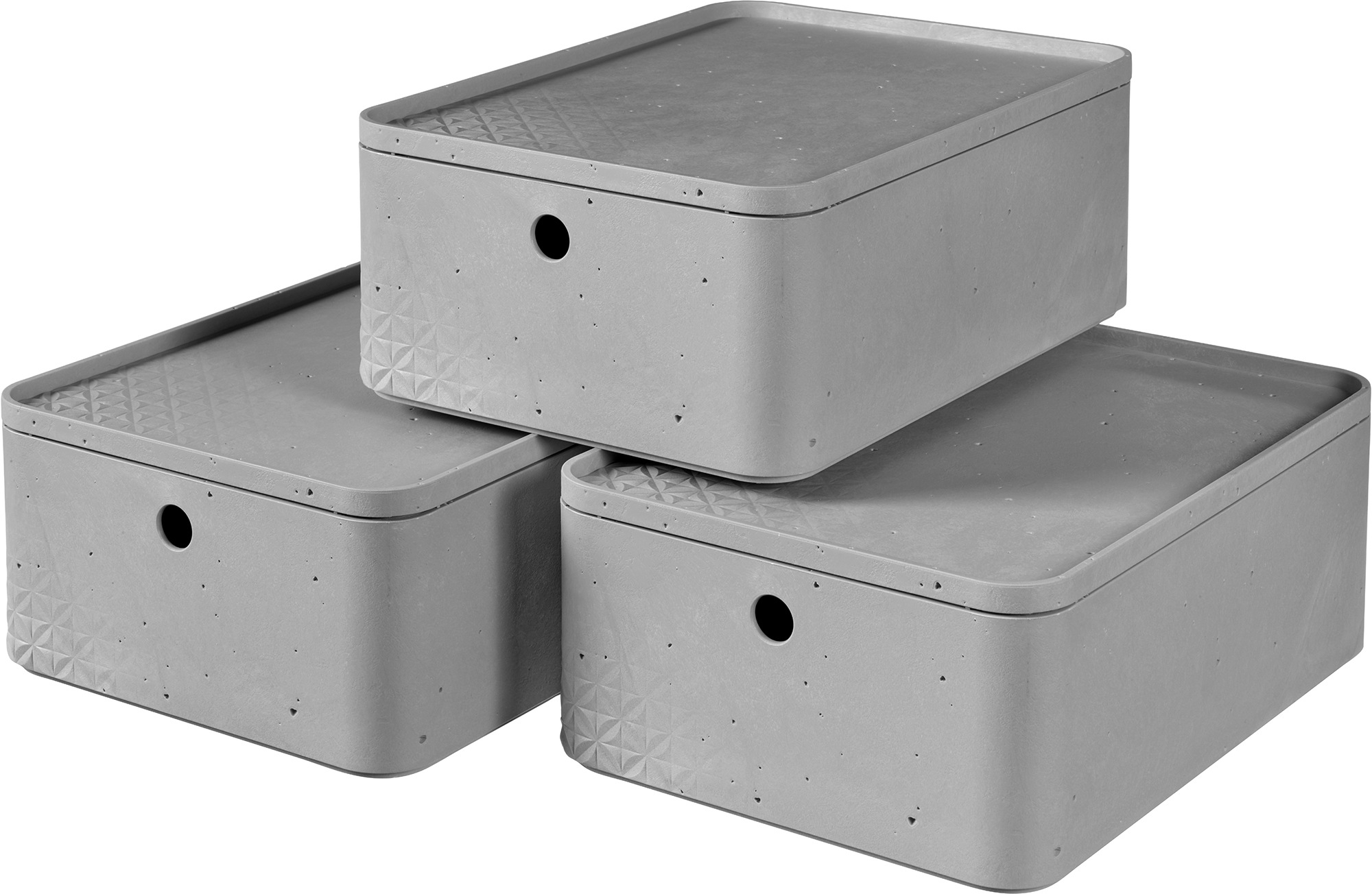 Organizer »BETON M«, (Set, 3 St.), Aufbewahrungsbox, stapelbar, je 8 Liter