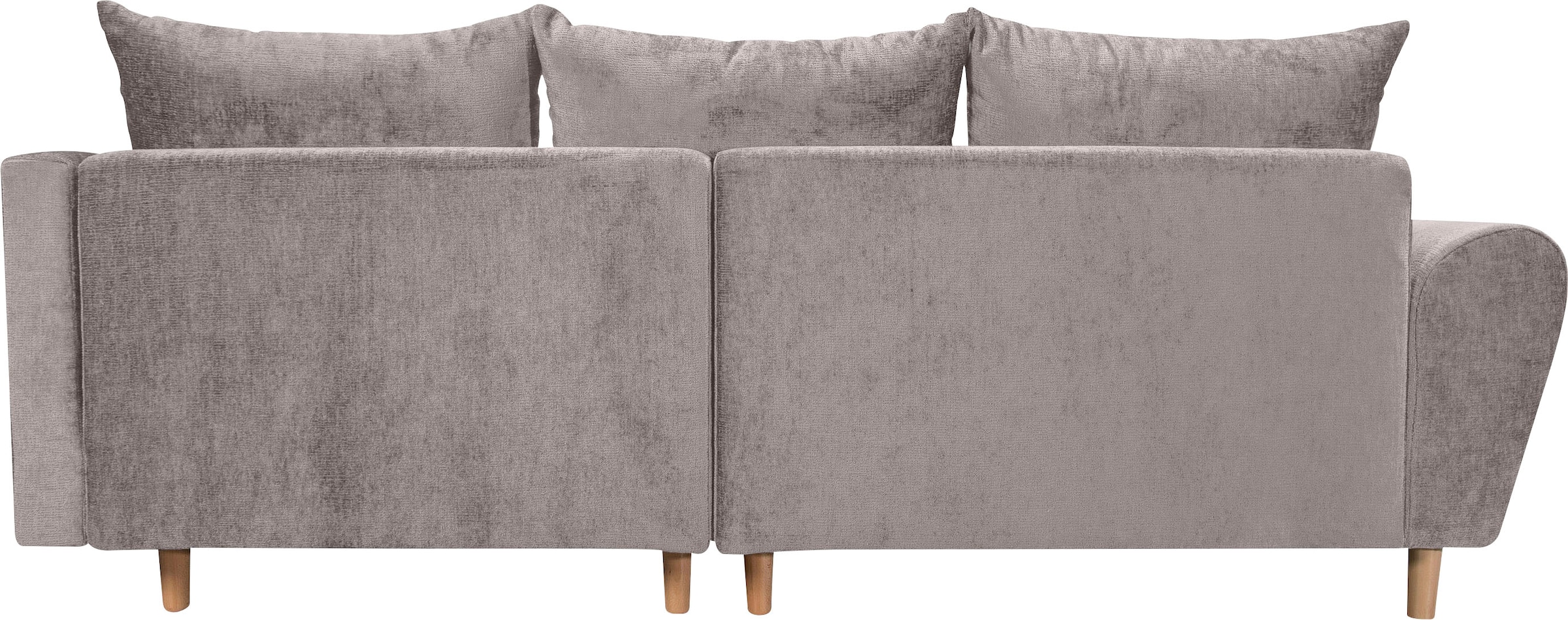 COLLECTION AB Ecksofa »Reims L-Form«, Ottomane beidseitig montierbar, inkl. Bettfunktion und Hocker