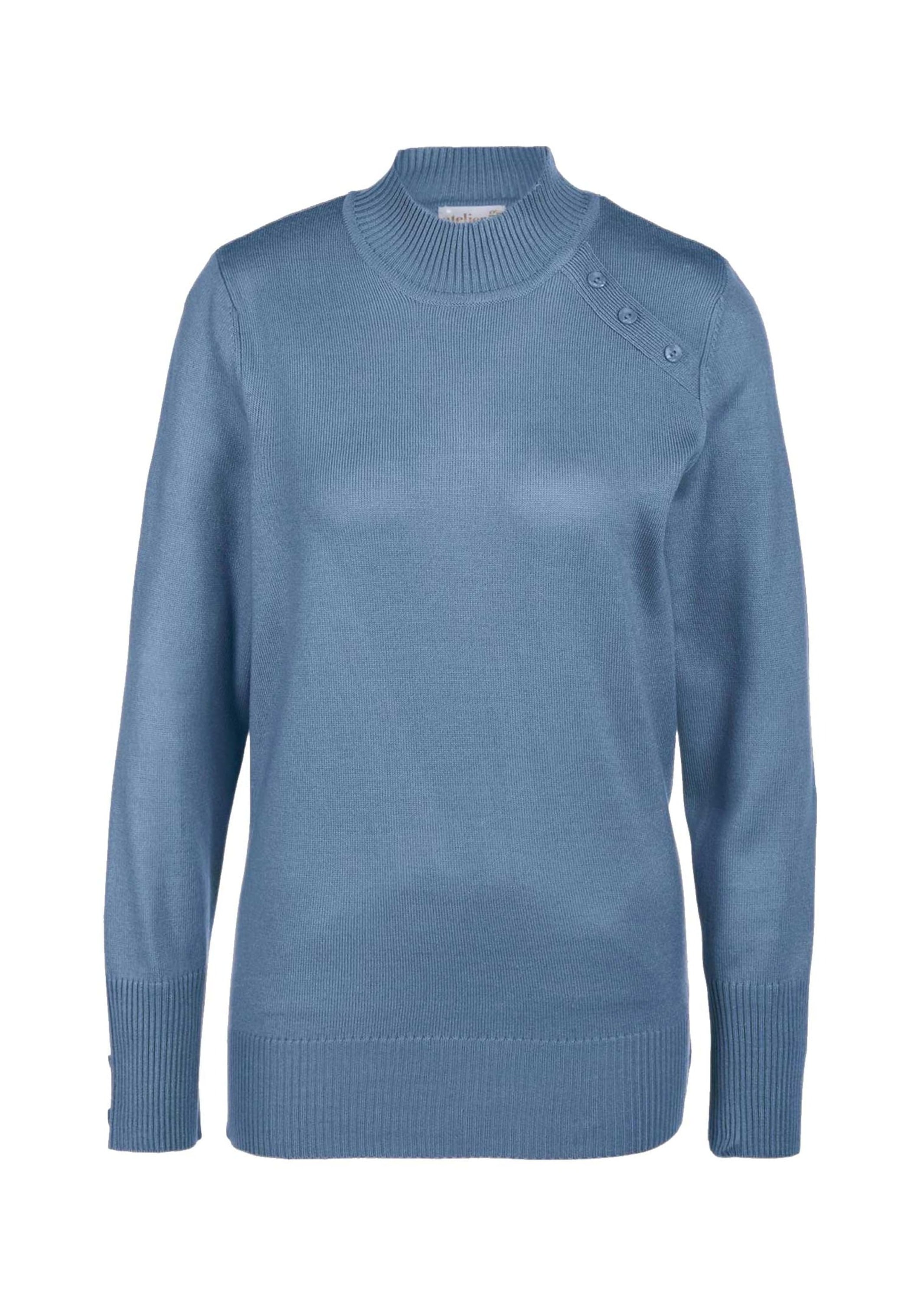 GOLDNER Strickpullover "Kurzgröße Pflegeleichter Pullover mit Stehbundkragen" Mit liebevollen Details gearbeitet