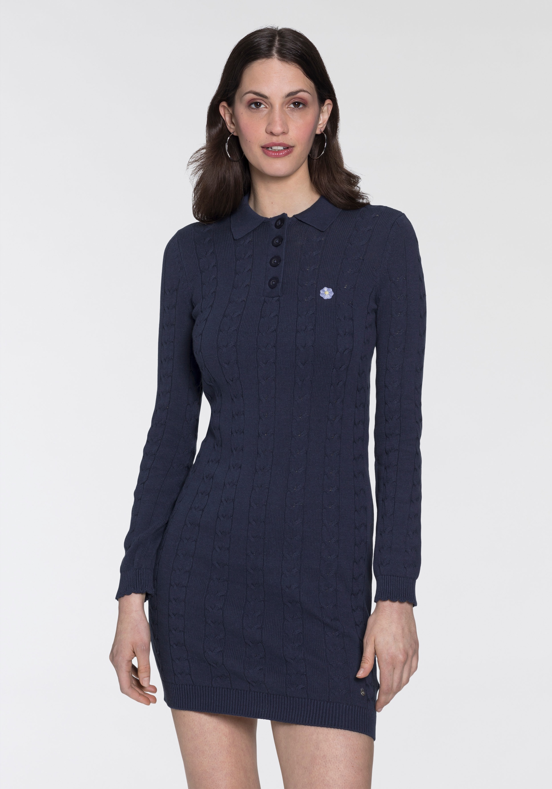 AJC Strickkleid, mit Zopfmuster und Stickerei kaufen