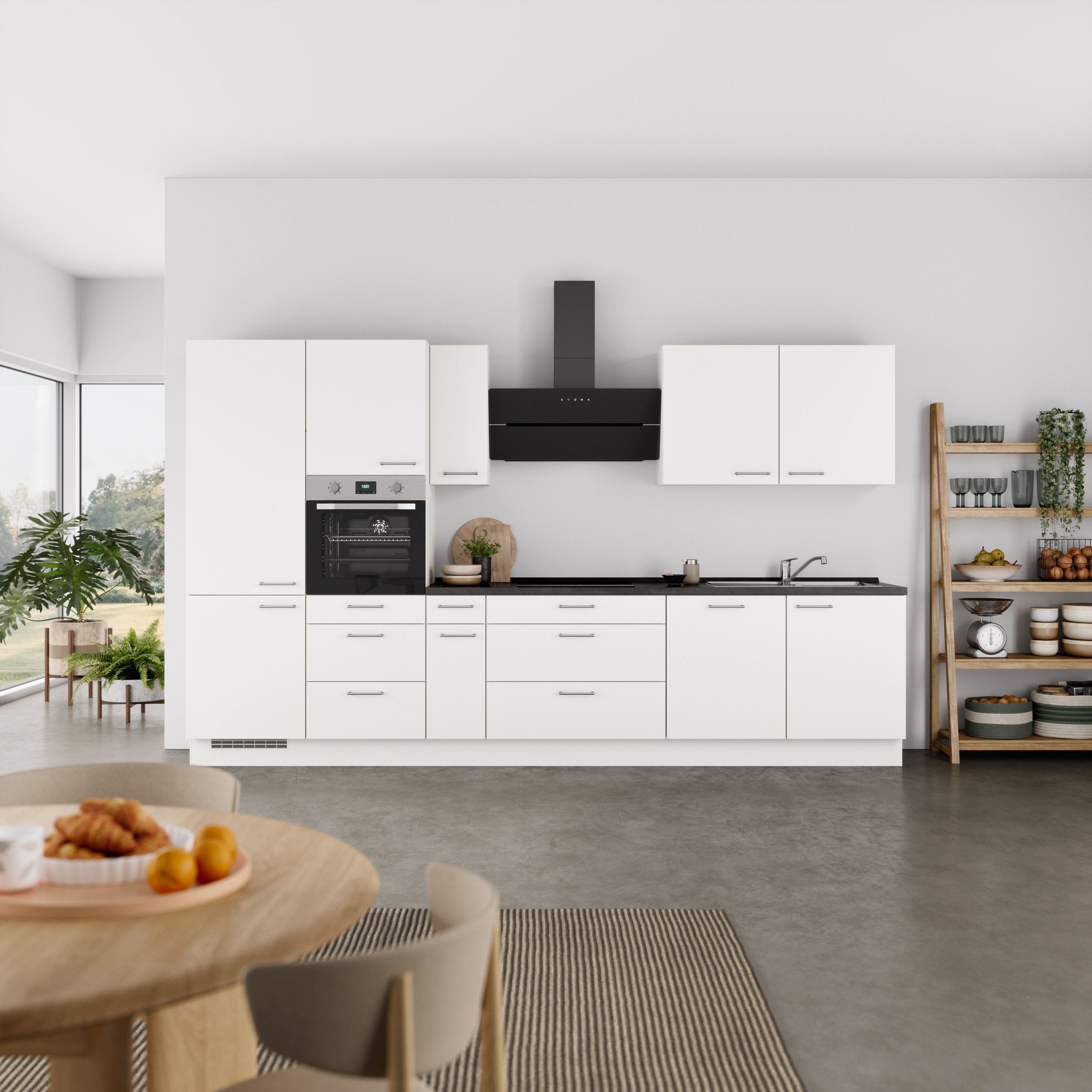 nobilia® Küchenzeile »"Laser II"«, vormontiert, Ausrichtung wählbar, Breite 360 cm, wahlw. mit E-Geräten