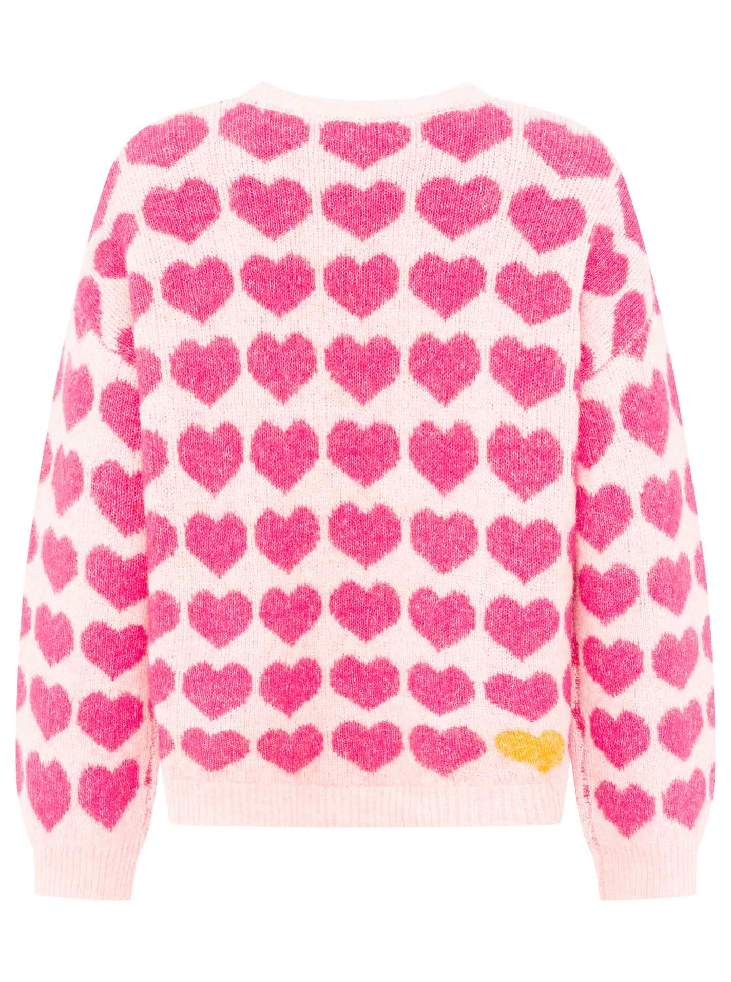 Zwillingsherz Strickpullover »"HEARTS"« oversize, Herzmuster, Rundhals, überschnittene Schultern, Strick