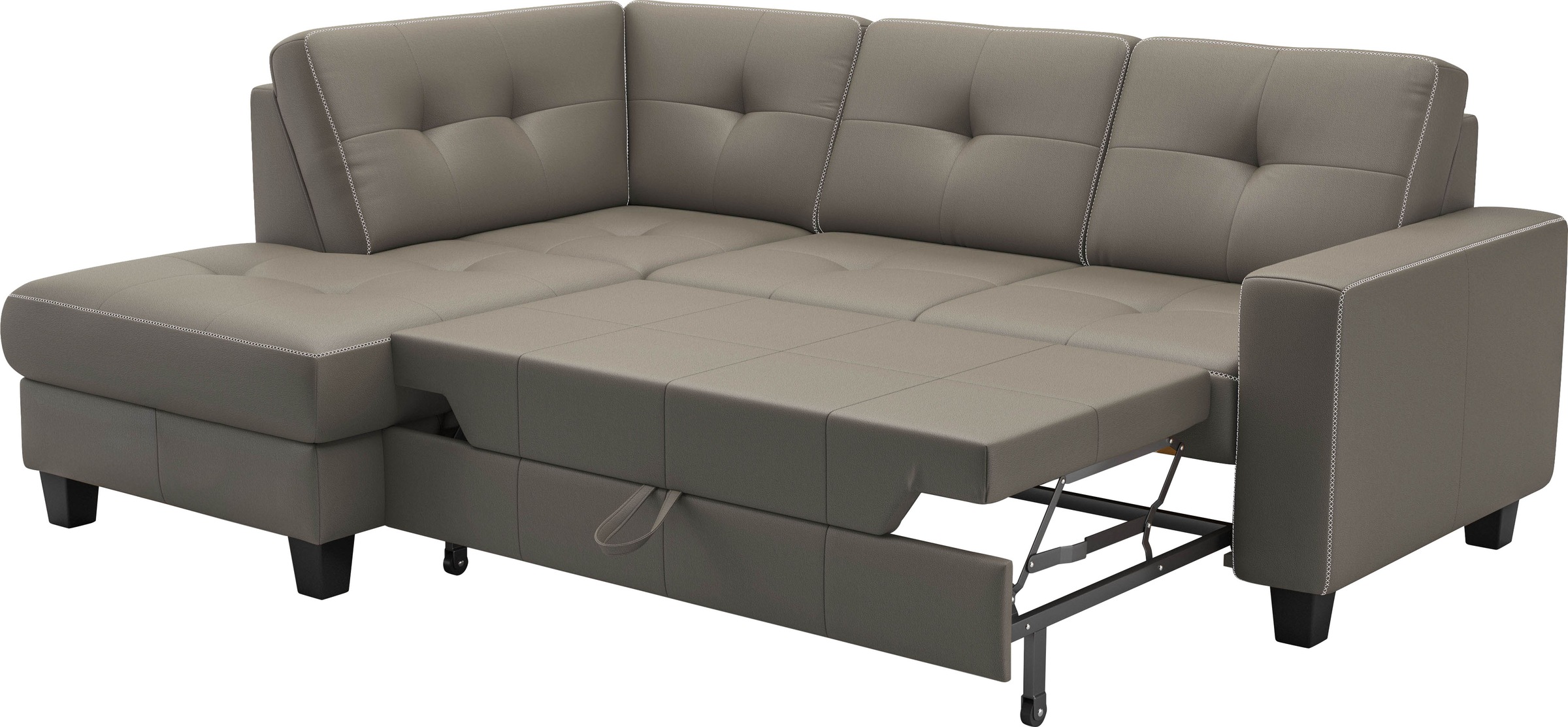 Places of Style Ecksofa »Varese«, wahlweise mit Bettfunktion und Bettkasten