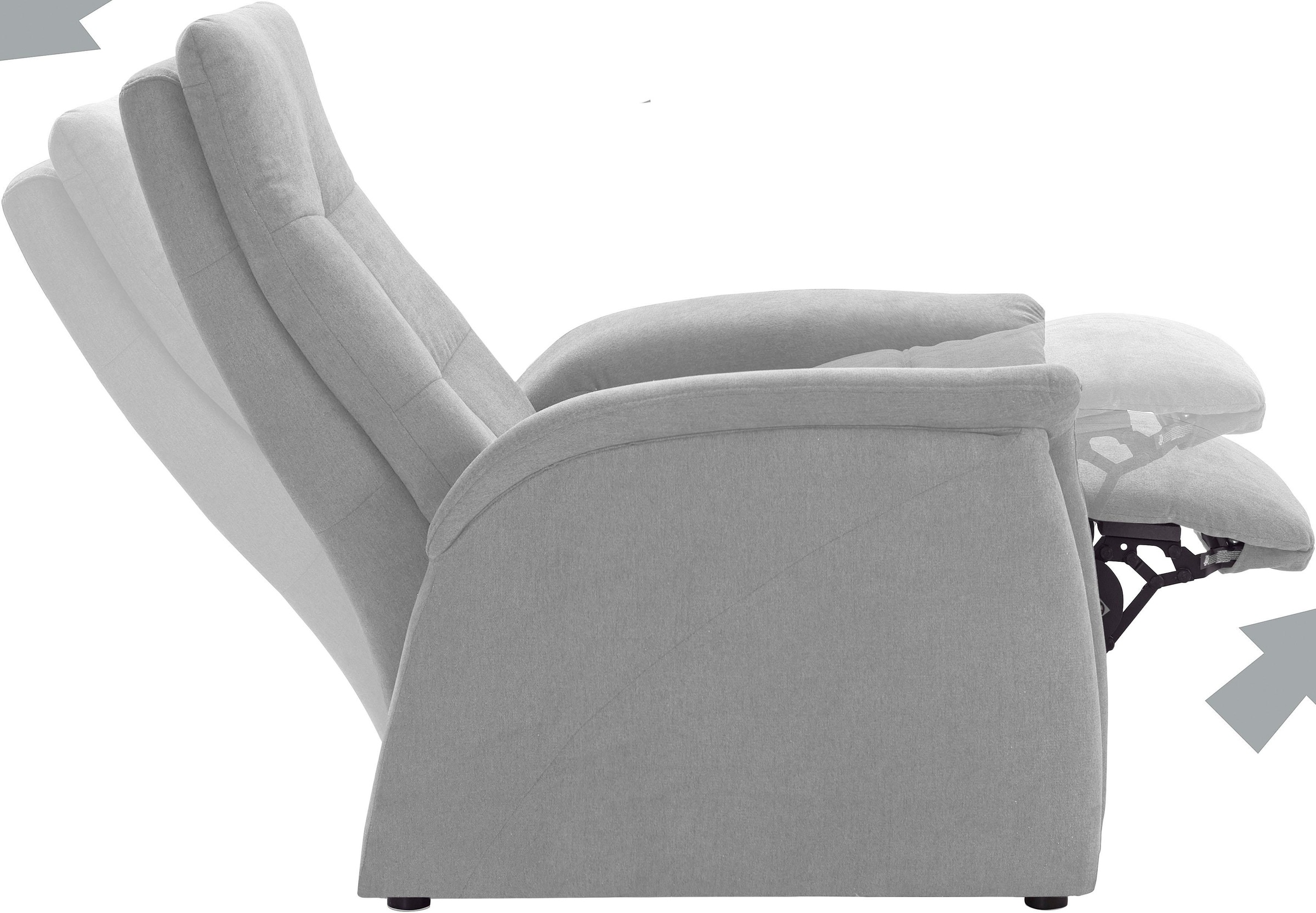 exxpo - sofa fashion Sessel »Tivoli, Hochlehnsessel, Relaxsessel, Kinosessel, bequem«, (Set), mit Relaxfunktion, schmale Armlehnen