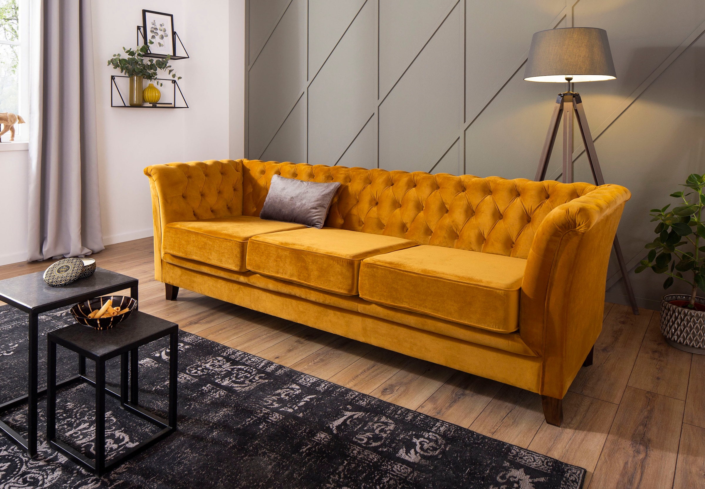 Home affaire Chesterfield-Sofa "Dover", aufwändige Knopfheftung in Chesterfield-Optik