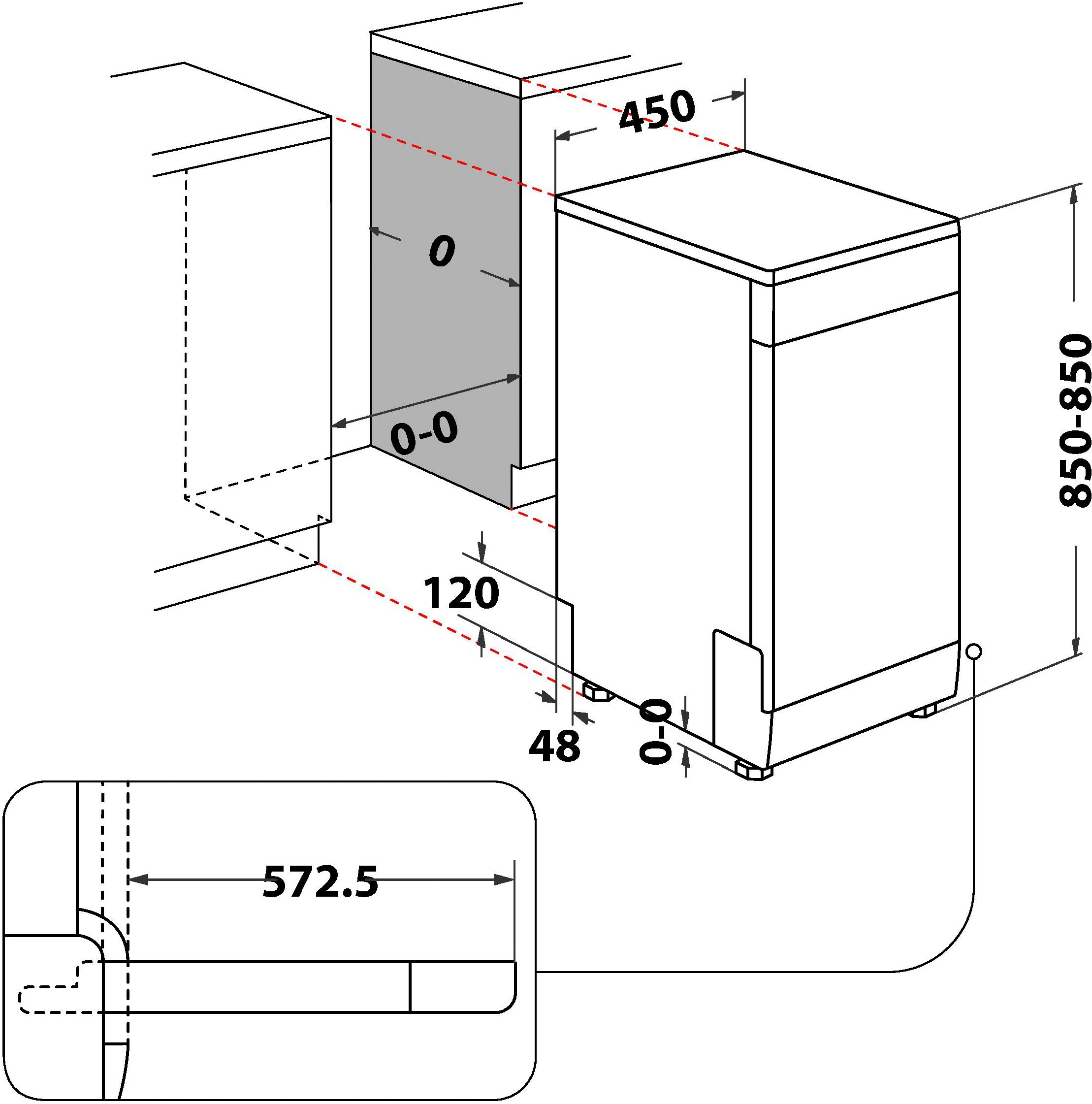 Privileg Standgeschirrspüler »PV2FC10BS7A0S«, 10 Maßgedecke, Auto Door - automatisches Türöffnungssystem (abschaltbar)