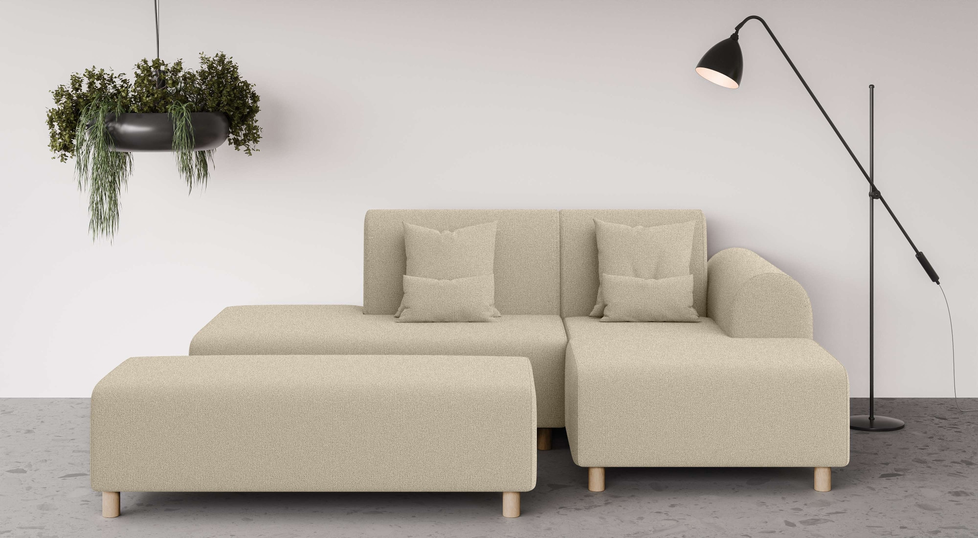 OTTO home Ecksofa "Suyala" L-Form mit Hocker günstig online kaufen