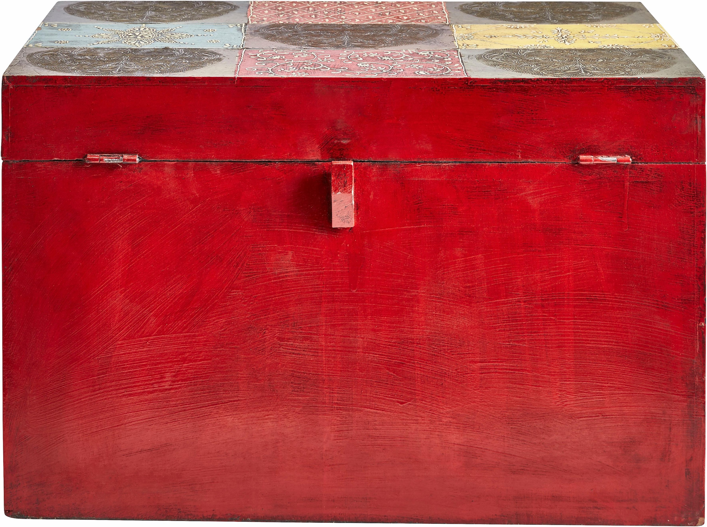 Home affaire Truhe »Vivek«, handbemalt, mit Metallverschluss
