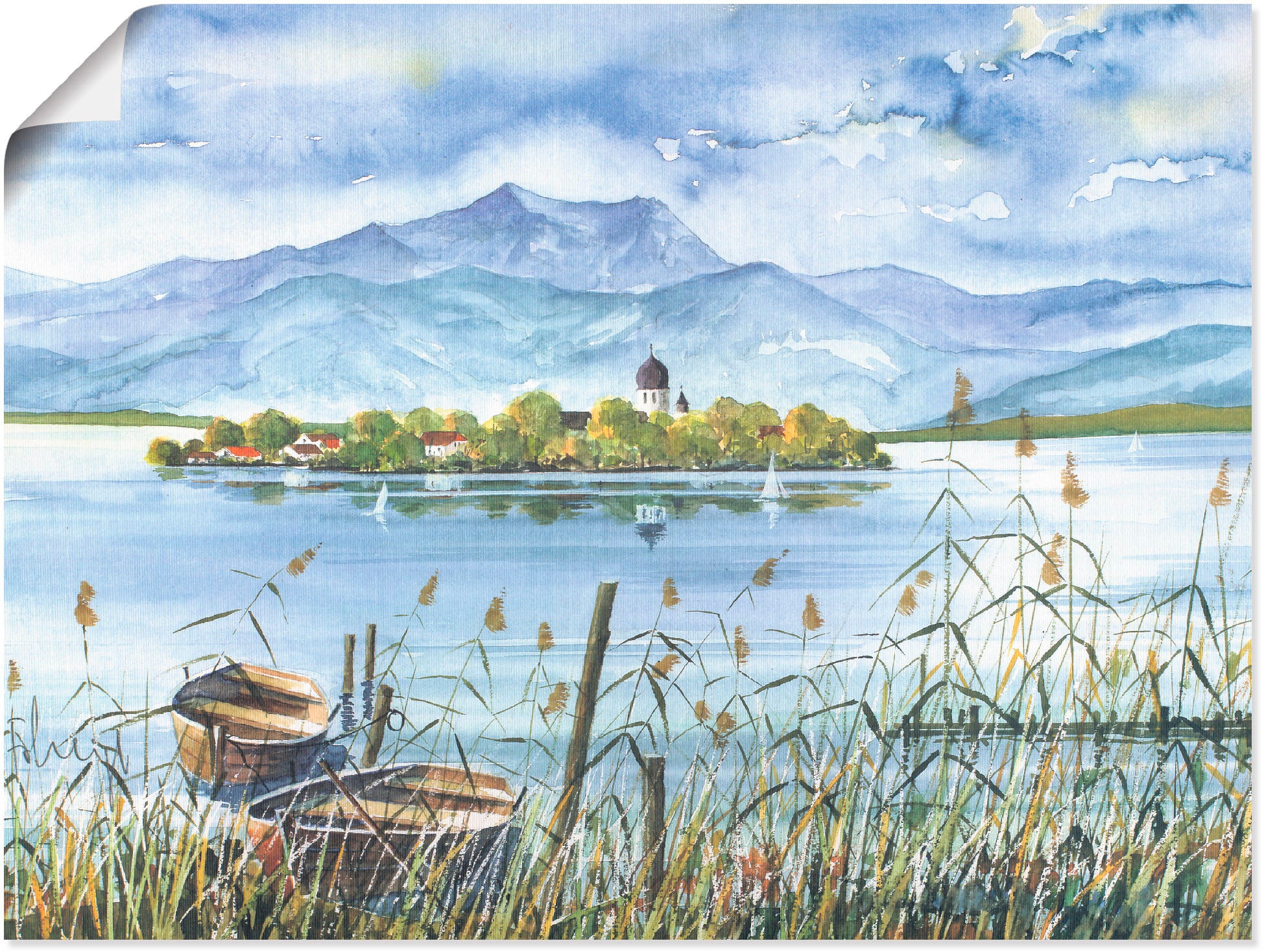 Artland Wandbild »Seeblick Herreninsel«, Gewässer, (1 St.), als Leinwandbild, Poster in verschied. Größen