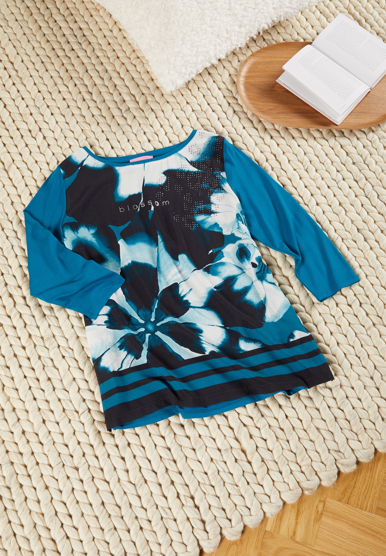 Betty Barclay 3/4-Arm-Shirt »Betty Barclay Damen Blusenshirt mit Aufdruck«, (1 tlg.), Glitzersteine