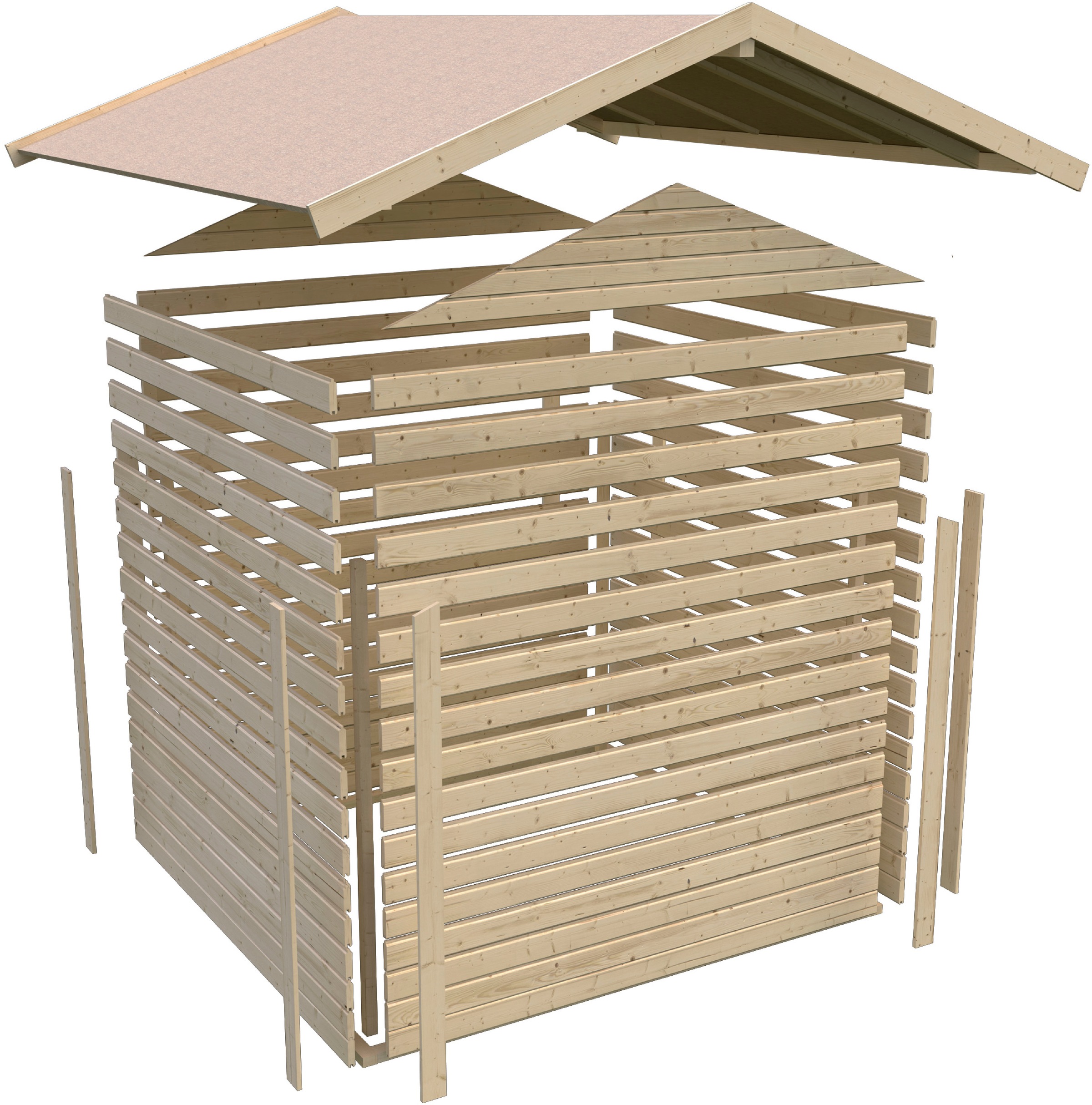 Karibu Gartenhaus »»Amberg 4«« naturbelassen, anthrazit oder terragrau