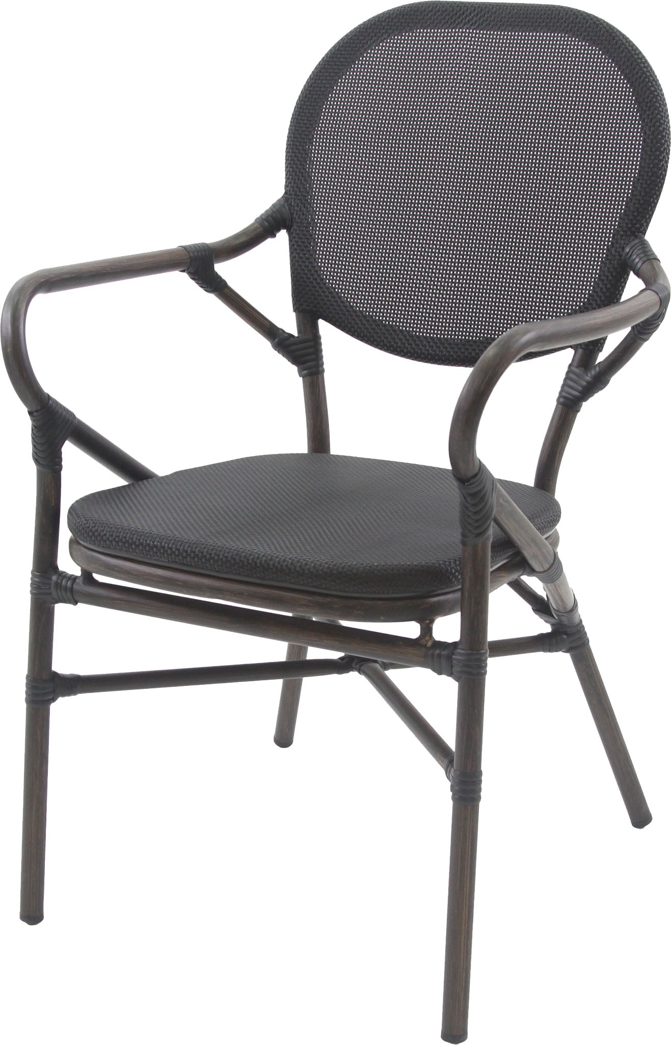 Essentials Bistrostuhl »Tango«, 1 St., Textil – Wenige, schwarz Mesh