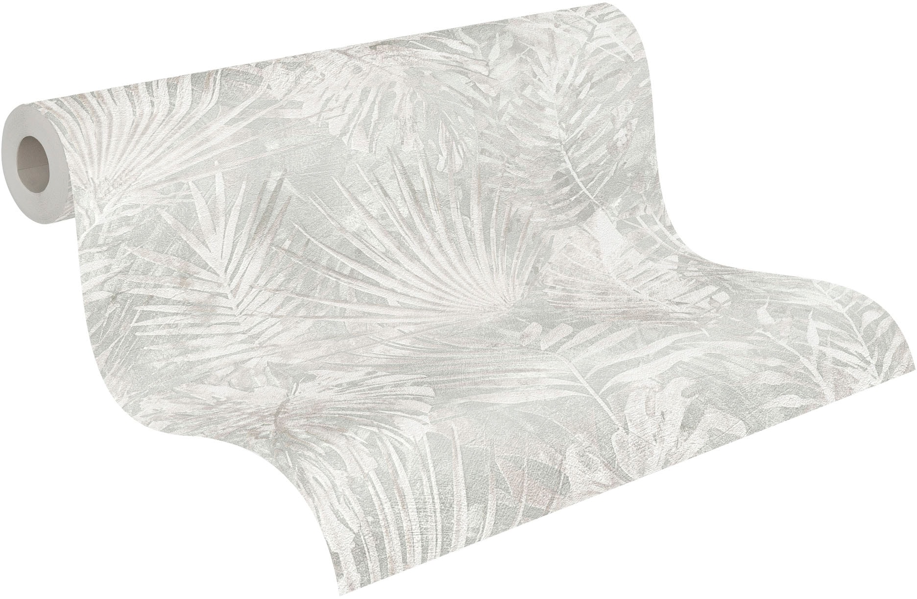 A.S. Création Vliestapete »Natural Living Dschungelblätter«, matt-gemustert-neutral, Dschungel Tapete Vlies Vlies Wand Tapeten Wohnzimmer Schlafzimmer Flur