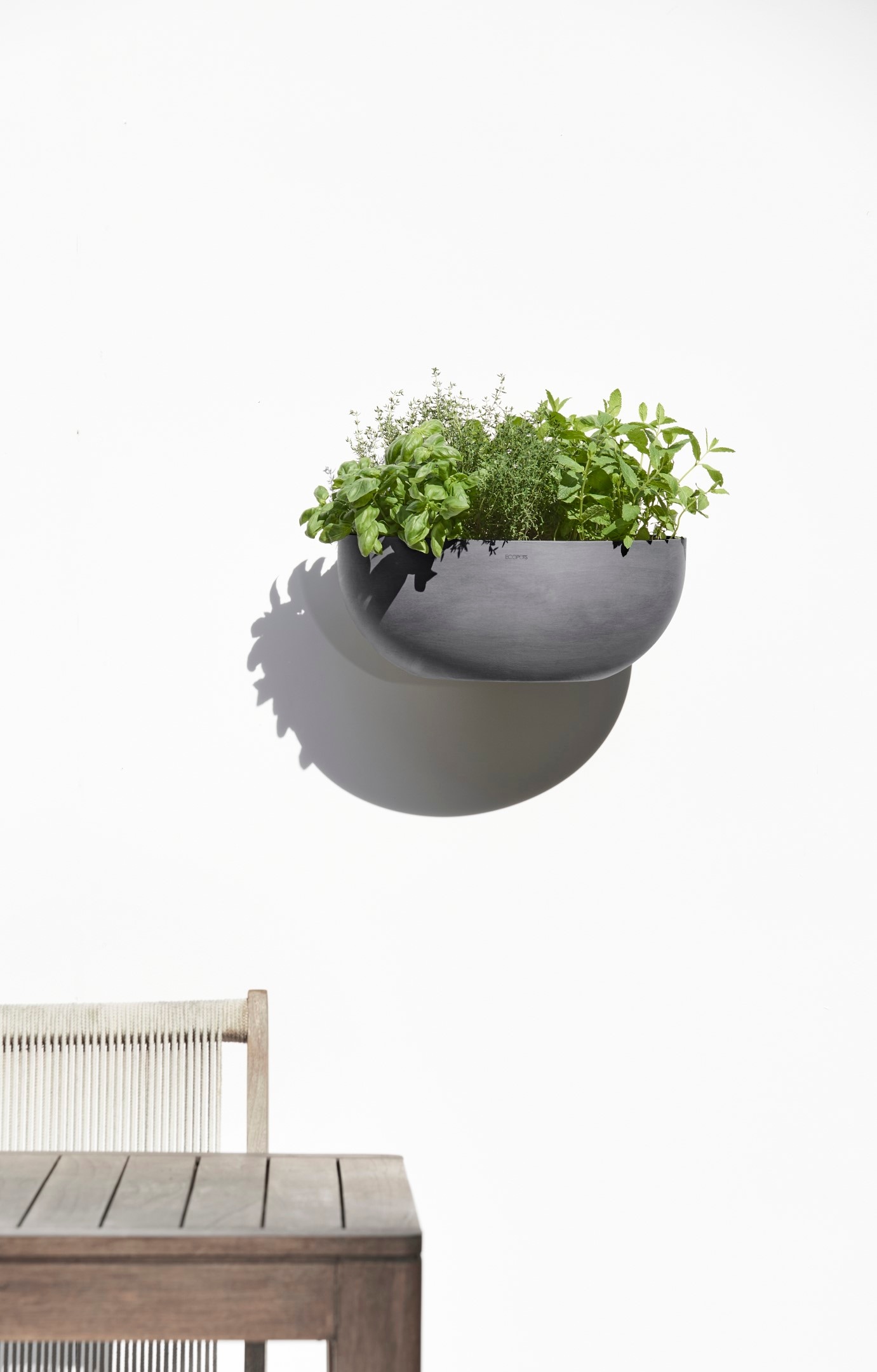 Ecopots Pflanztopf  Sofia Wall Grau 43 cm x 25 cm x 17,5 cm günstig online kaufen