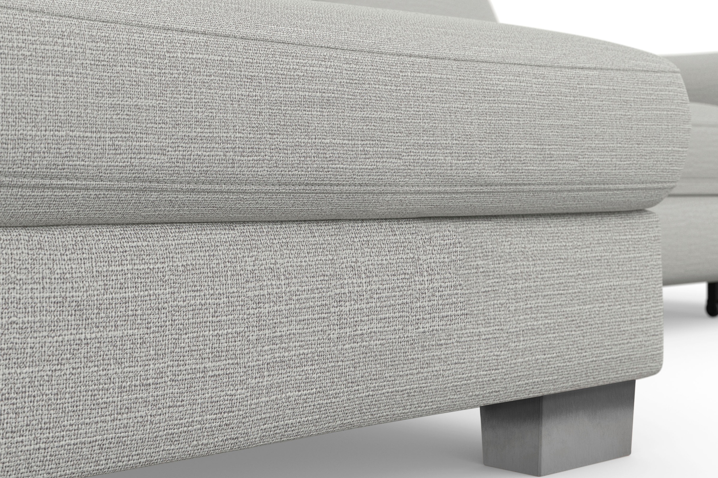 sit&more Ecksofa »Dundee L-Form«, mit Federkern und Edelstahlfüßen, wahlweise mit Kopfteilverstellung