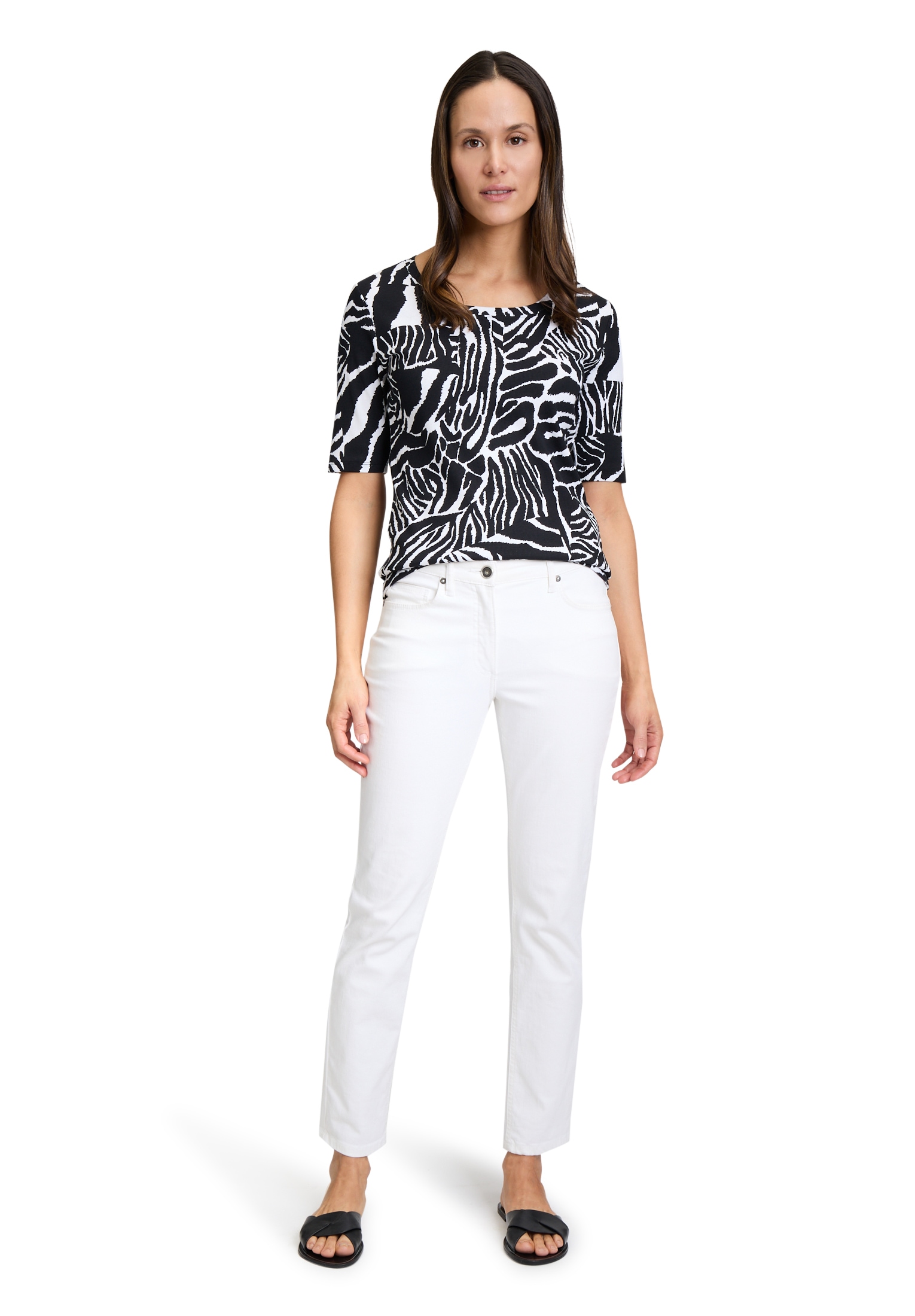 Betty Barclay Kurzarmshirt »Betty Barclay Basic Shirt mit Rippenstruktur«, (1 tlg.), Druck