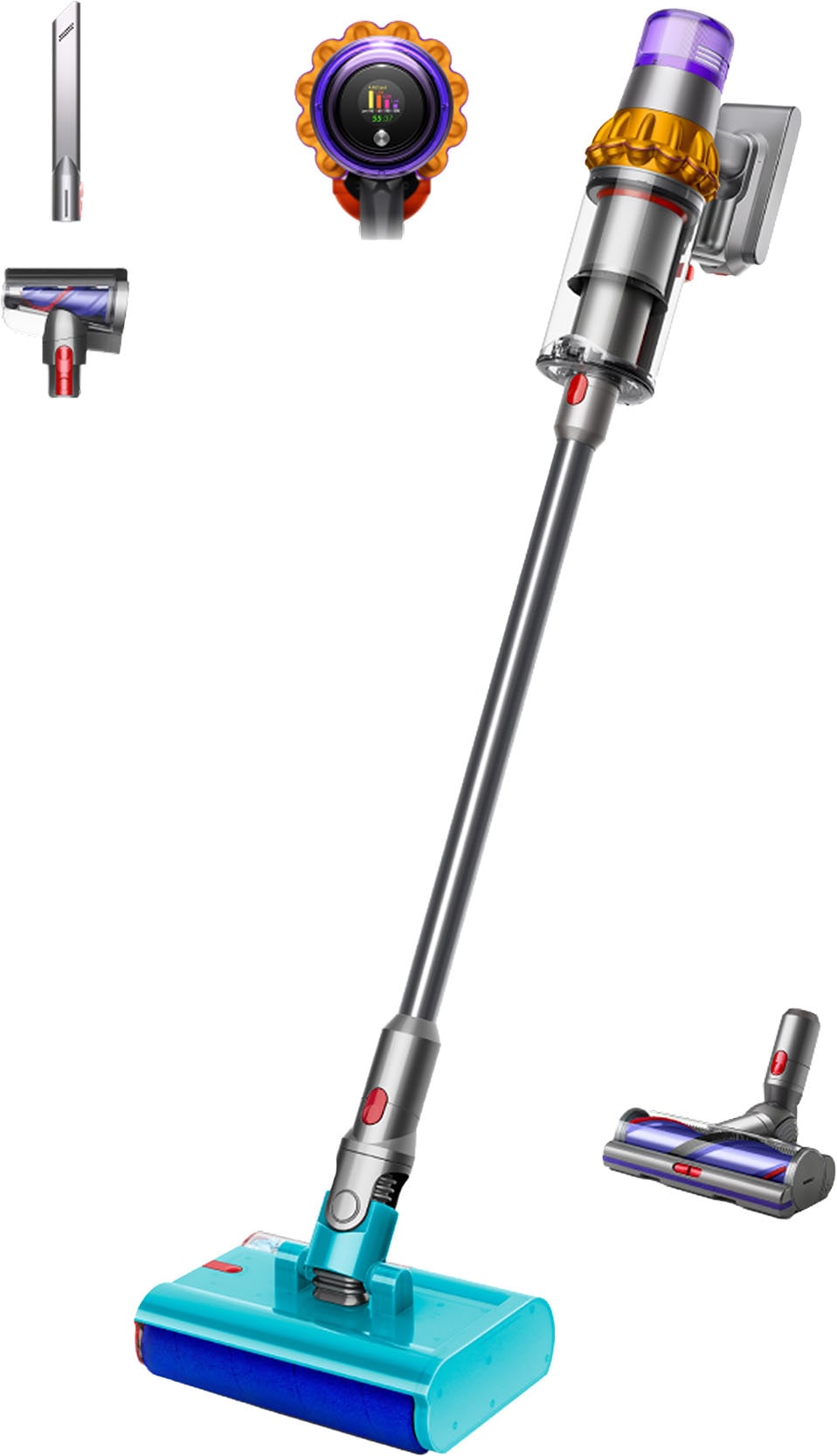 Dyson Nickel Satin Gelb Nass-Trocken-Akkusauger "V15s Detect Submarine™" Bis Zu 60 Minuten Laufzeit Inkl. Austauschbarem Akku von Baur