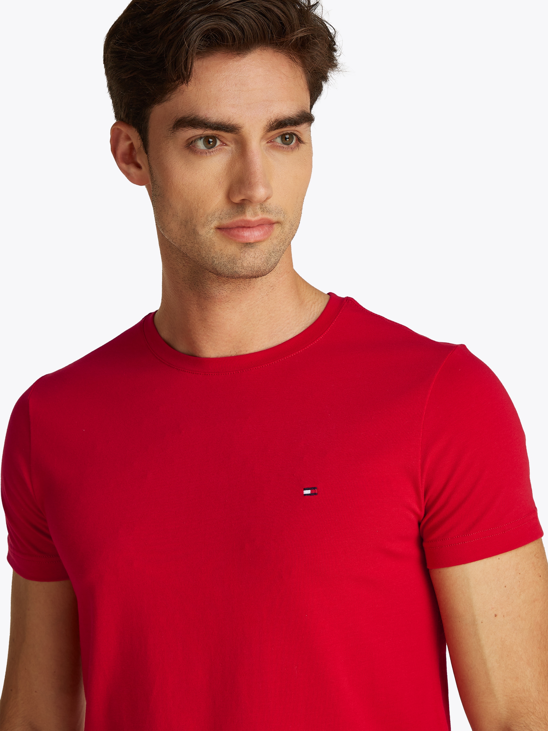 Tommy Hilfiger T-Shirt »STRETCH SLIM FIT TEE«, mit Rundhalsausschnitt