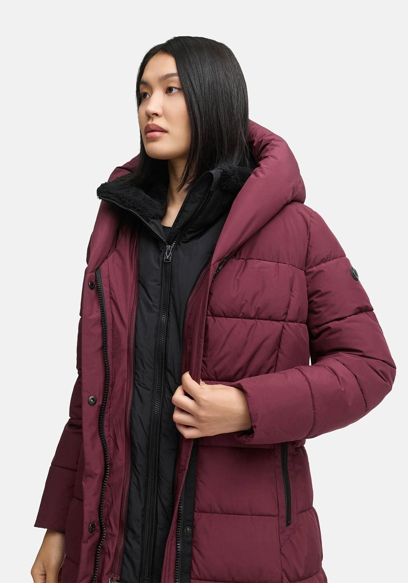 Marikoo Winterjacke »Pakoraa«, extra langer Winter Mantel mit abnehmbaren Innenteil