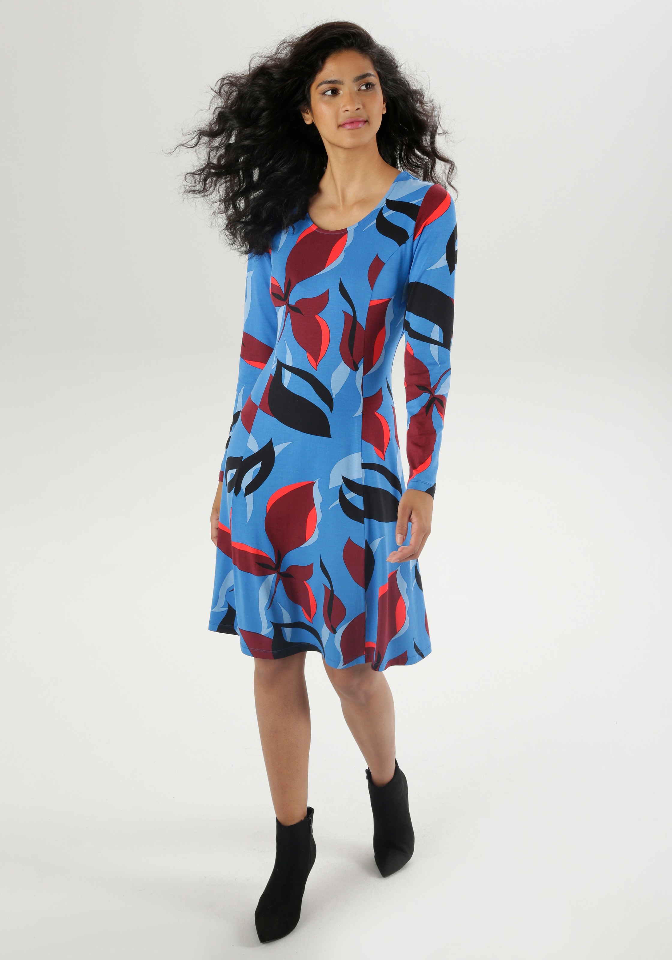 Aniston SELECTED Jerseykleid, in leichter A-Linien-Form günstig online kaufen