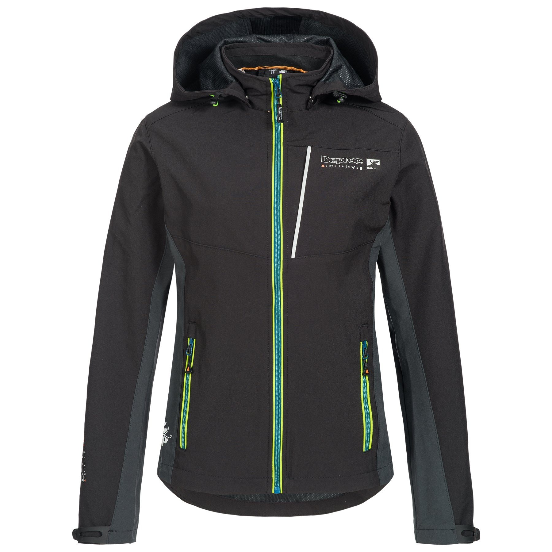 DEPROC Active Softshelljacke "NUNAVUT WOMEN" mit Kapuze auch in Großen Größen erhältlich
