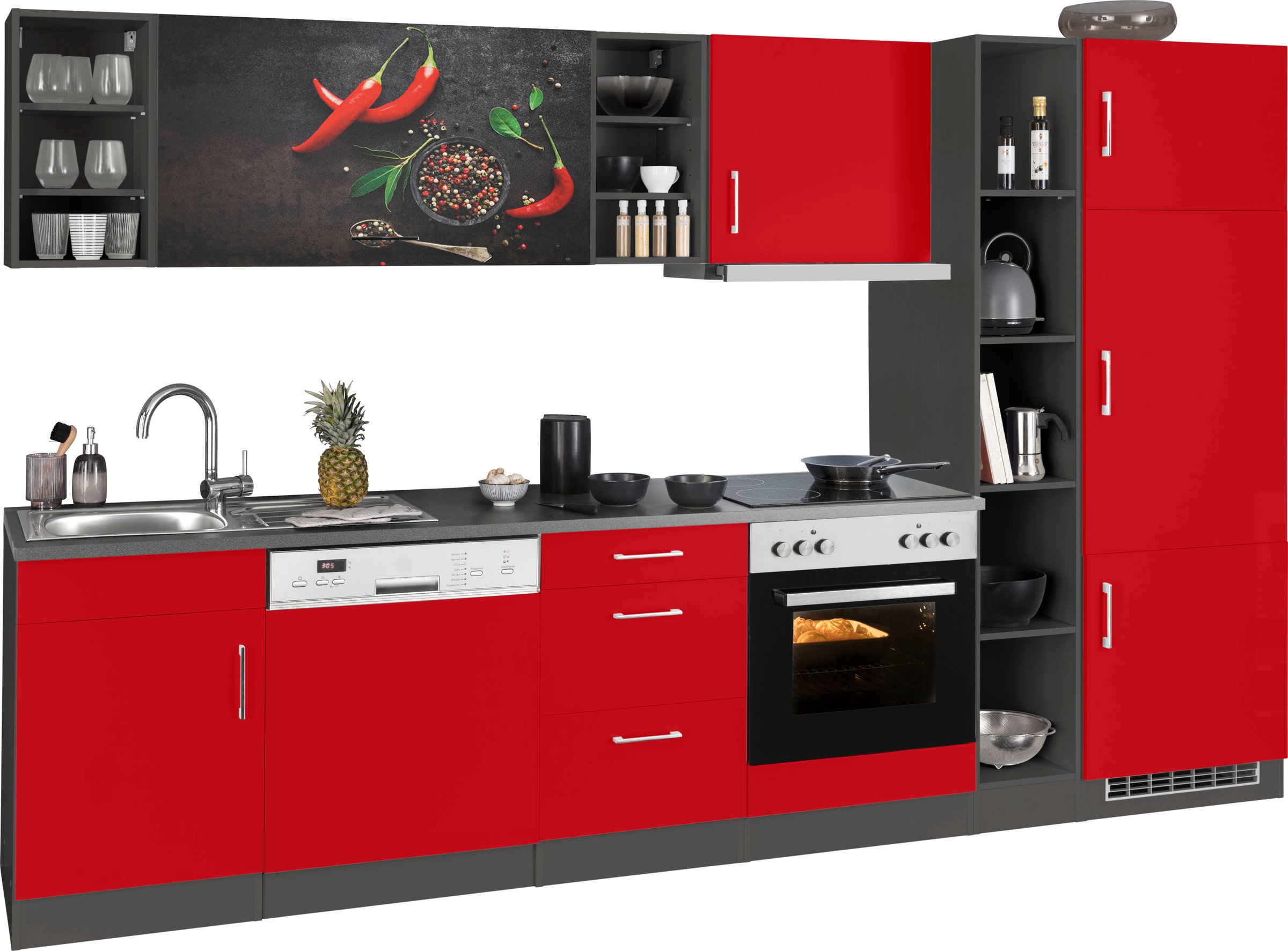 Thumbnail - KOCHSTATION Küchenzeile "KS-Paris – Küchen mit einzigartigen Fotomotiven auf den Fronten" Breite 310 cm, wahlweise mit E...