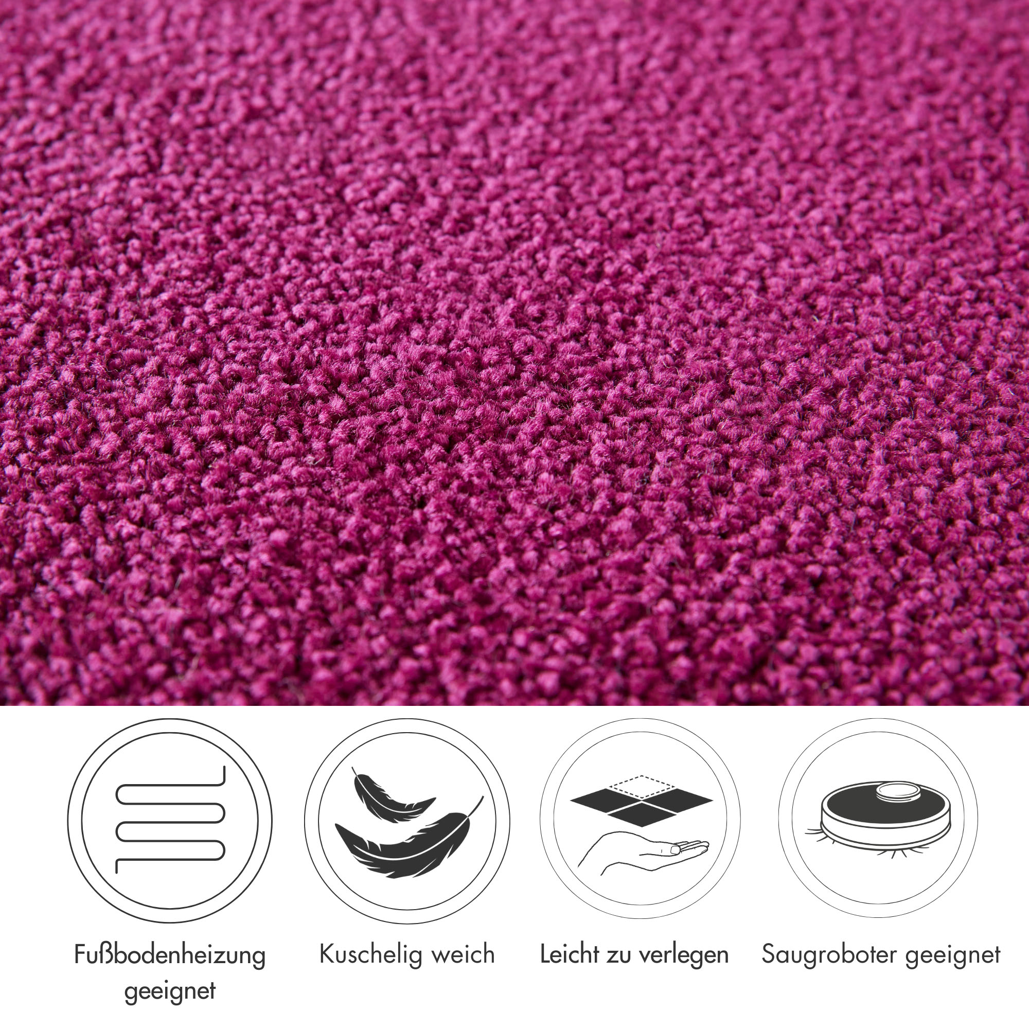Thumbnail - Andiamo Teppichboden "Sophie, Frisee-Velours, Made in Netherlands", rechteckig, 4,5 mm Höhe, Uni Farben, Breite 400 cm o...