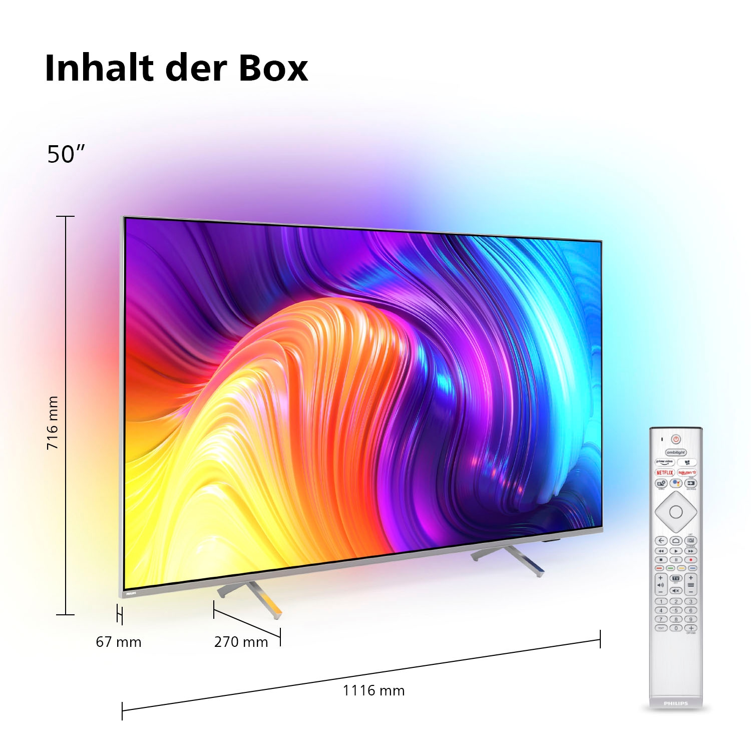 HD, TV BAUR Smart-TV-Android 126 | Philips LED-Fernseher 4K Zoll, »50PUS8507/12«, cm/50 Ultra