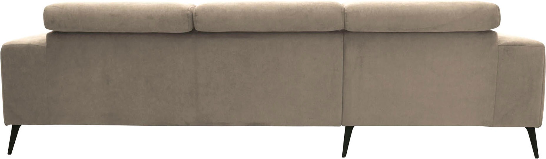 DOMO collection Ecksofa »Trento L-Form, mit Kufenfuß oder Einzelfuß«, wahlweise mit Kopfteilverstellung, Recamiere links/rechts bestellbar