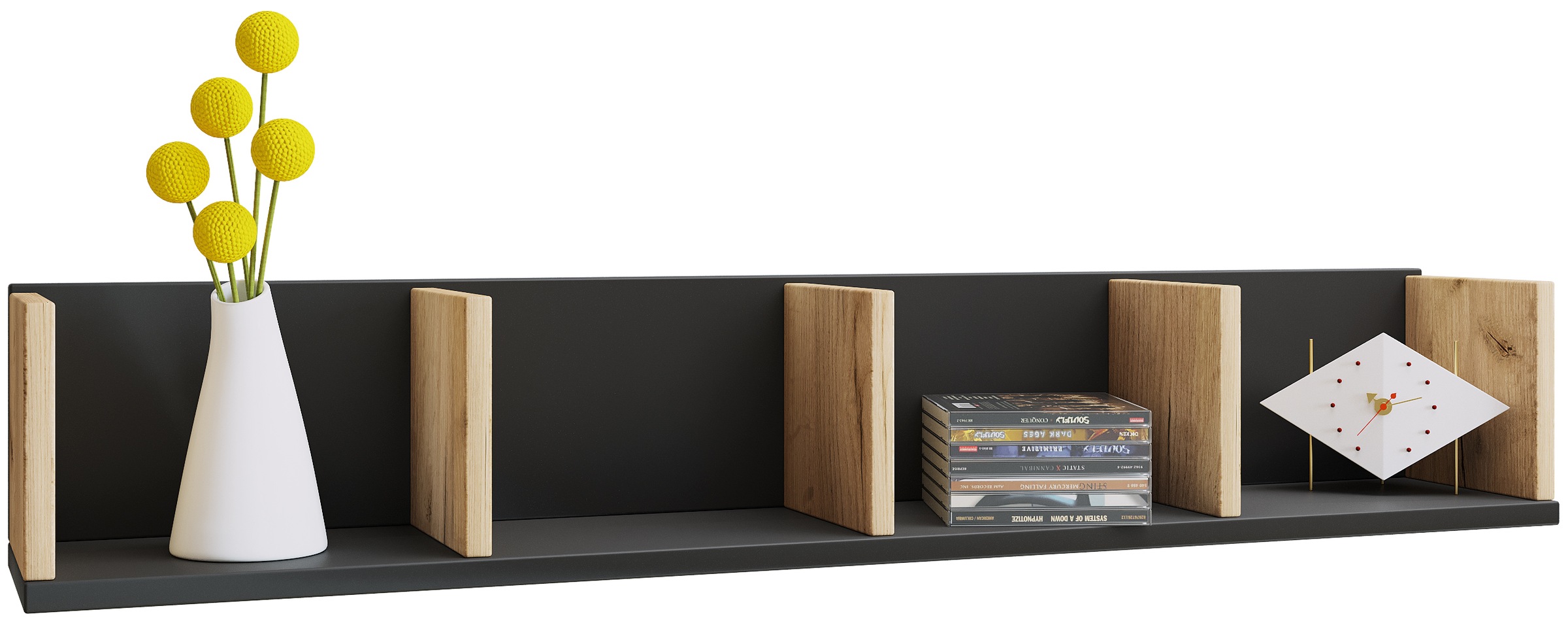 VCM Wandregal "Holz Wandregal Hängeregal Wandboard Regal Honsa" 1 Stk. tlg.