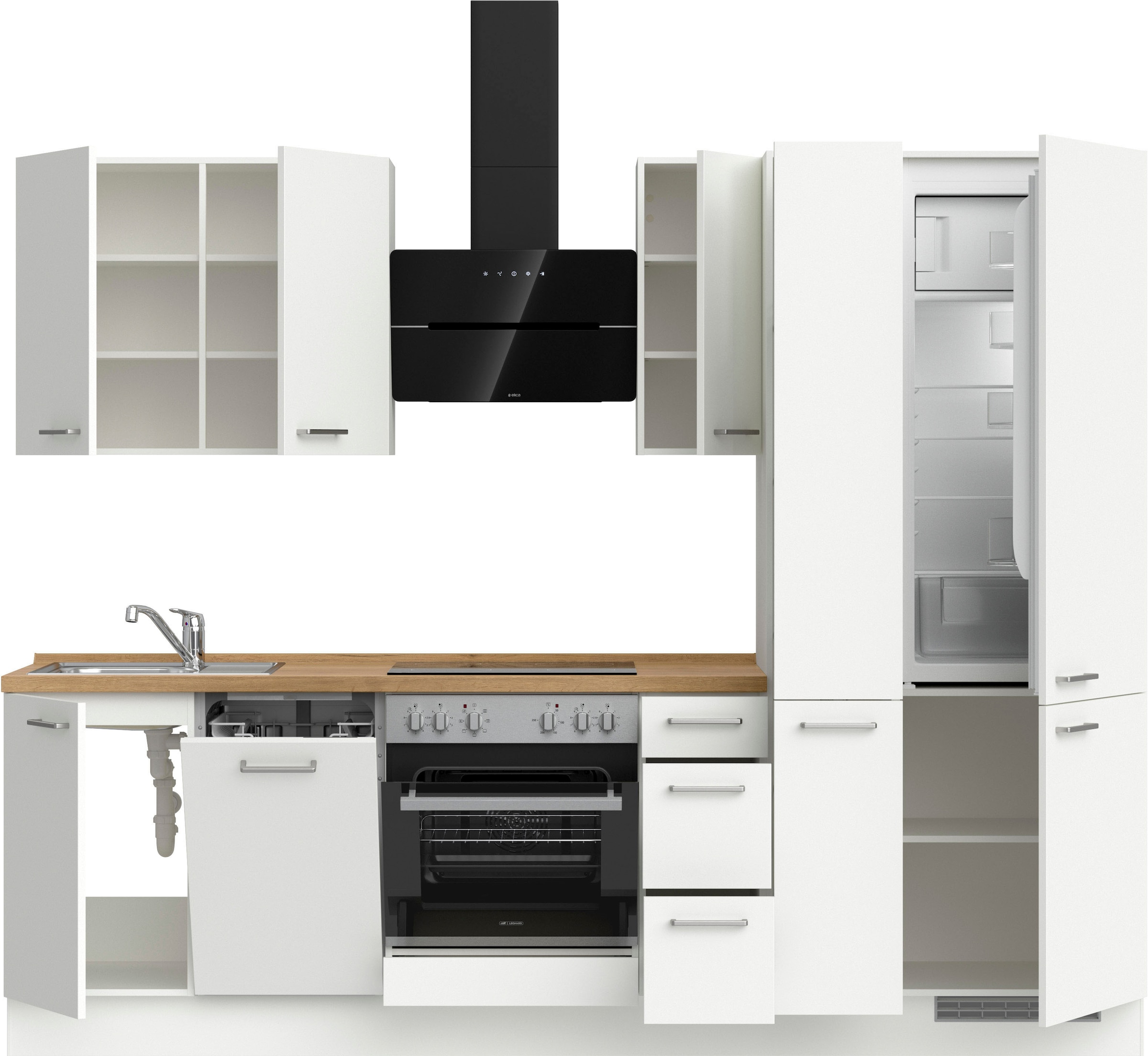 nobilia® Küchenzeile »"Touch II"«, vormontiert, Ausrichtung wählbar, Breite 270 cm, wahlw. mit E-Geräten