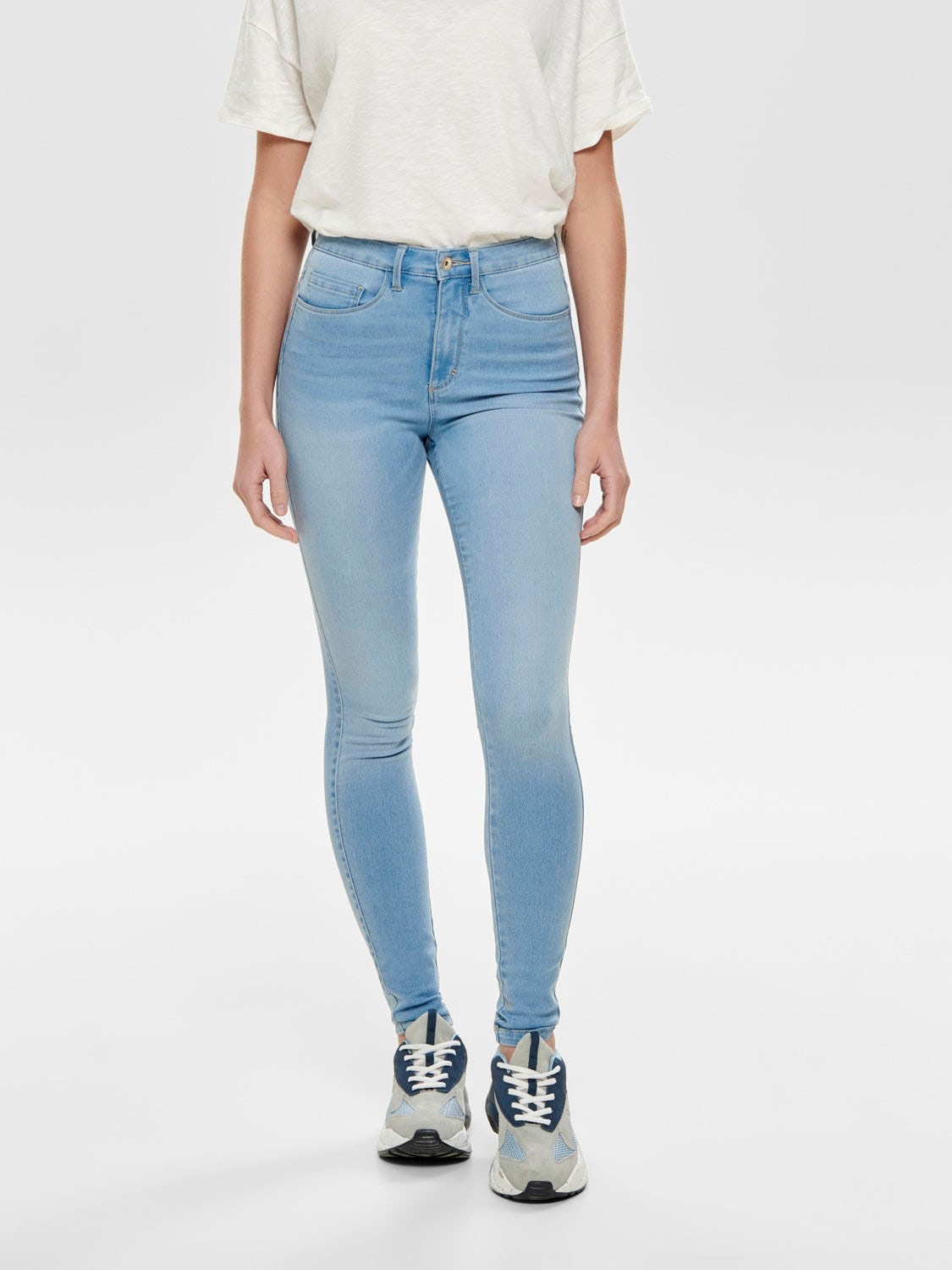 ONLY High-waist-Jeans "ONLROYAL – Skinny-Jeans mit hoher Taille und Abriebe günstig online kaufen