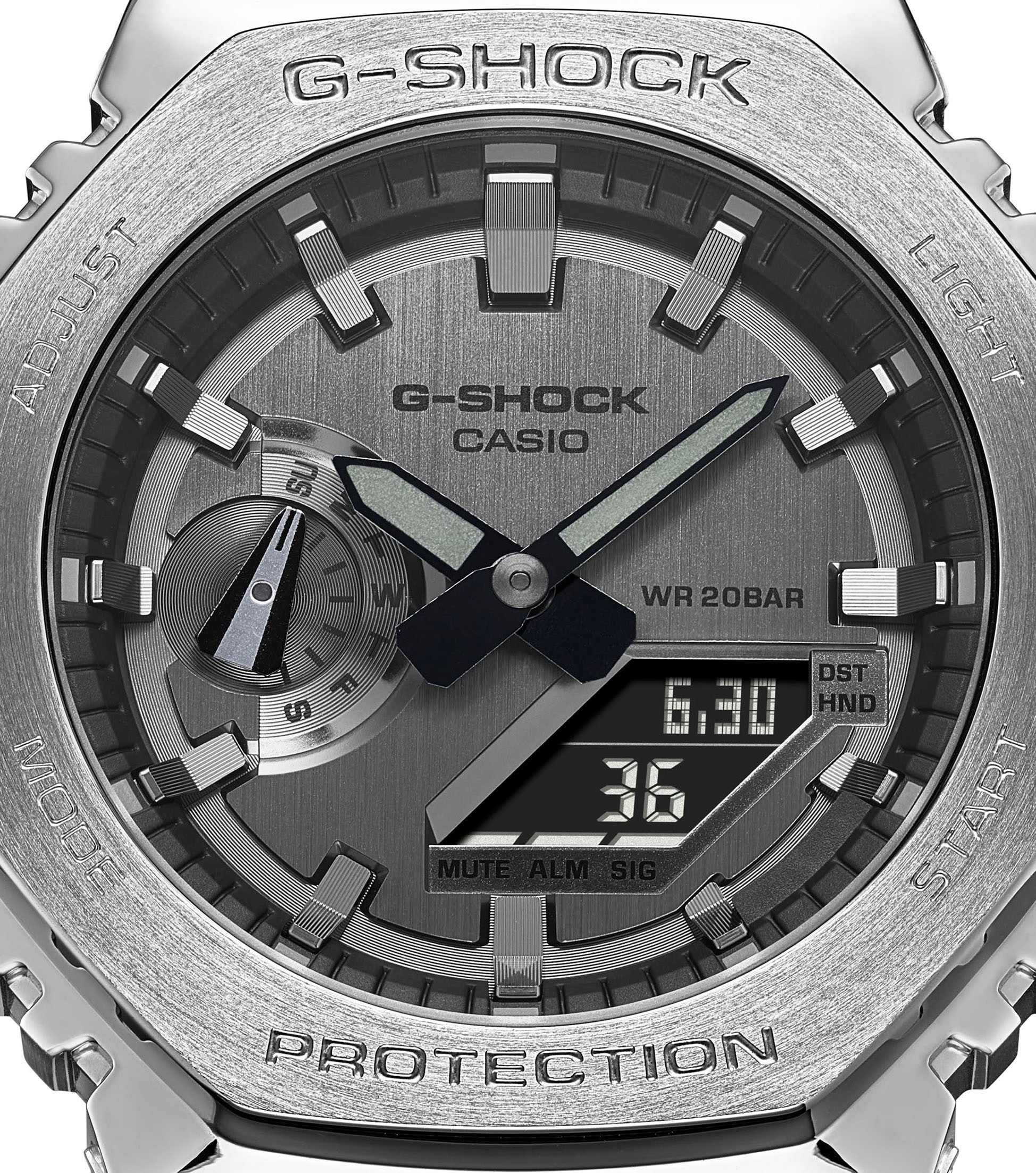 CASIO G-SHOCK Chronograph »GM-2100-1AER«, Quarzuhr, Armbanduhr, Herrenuhr, Weltzeit, bis 20 bar wasserdicht