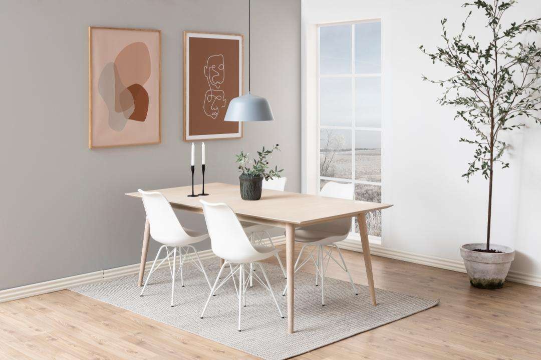 ACTONA GROUP Esszimmerstuhl »Esstischstuhl Eris - modern und stilvoll in verschiedenen Farben« (Set) 2 Stk.Weißer Kunststoffbezug in Lederoptik, Stahlgestell. 48,5x54x85,5 cm