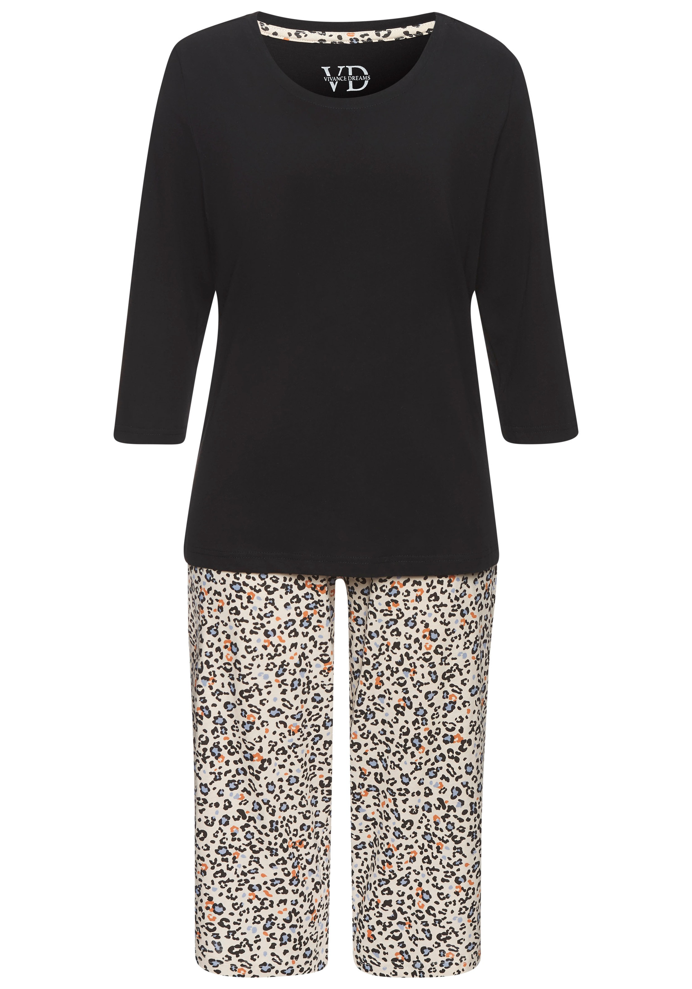 Vivance Dreams Capri-Pyjama, (2 tlg.), mit schönem Animalprint günstig online kaufen