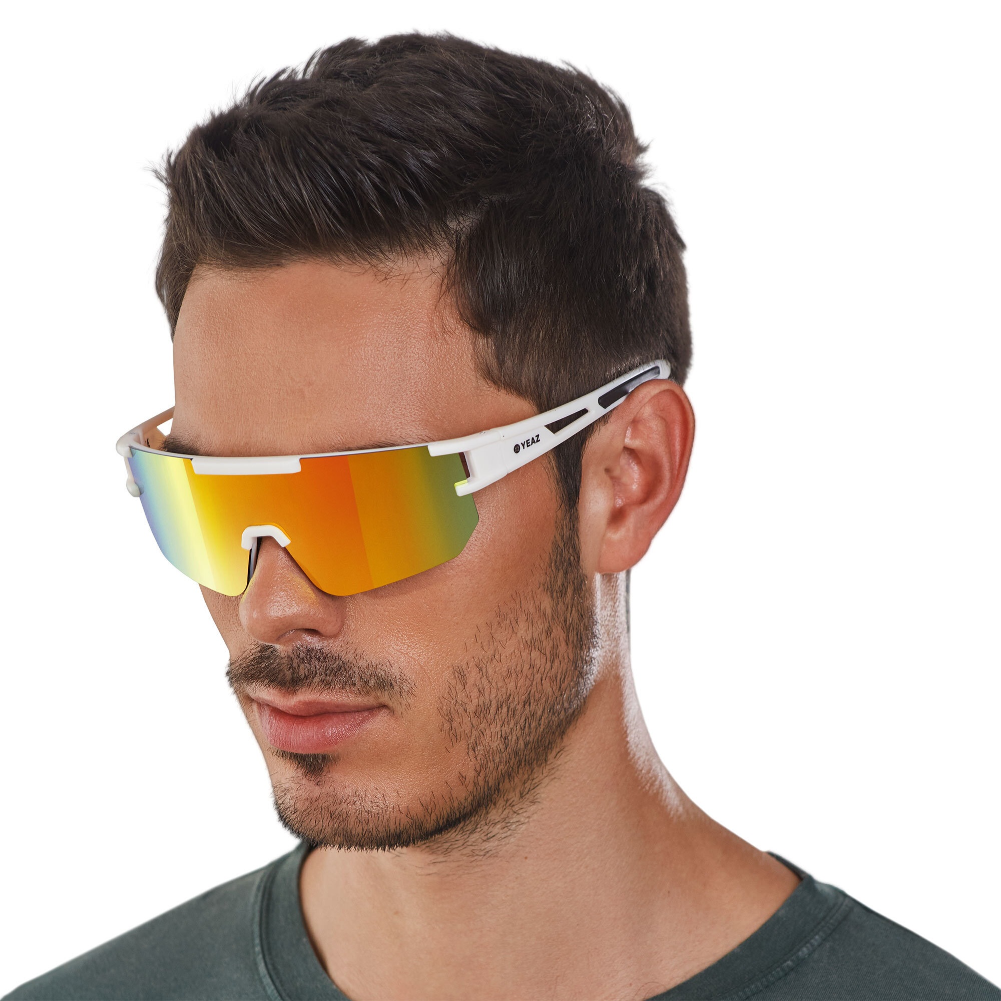YEAZ Sportbrille »Sport-Sonnenbrille Creme White/Mango Red SUNSPARK«