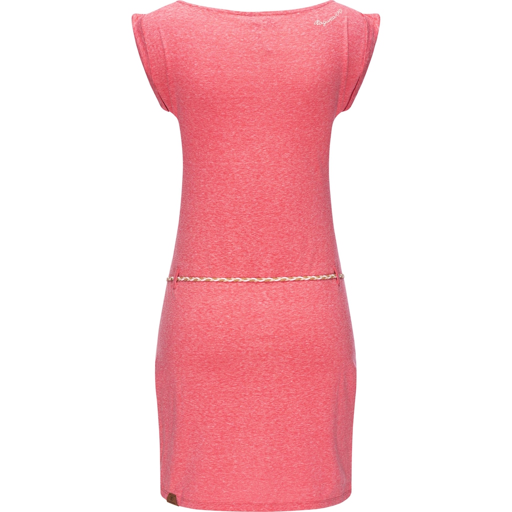 Damenmode Kleider Ragwear Sommerkleid »Tag«, leichtes Jersey-Kleid in melierter Optik rosa