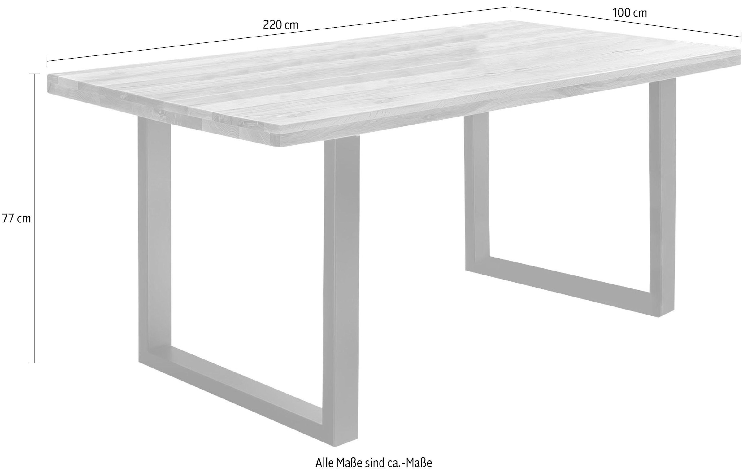 Home affaire Esstisch »New York« mit Platte aus geölter Balkeneiche Lamelle