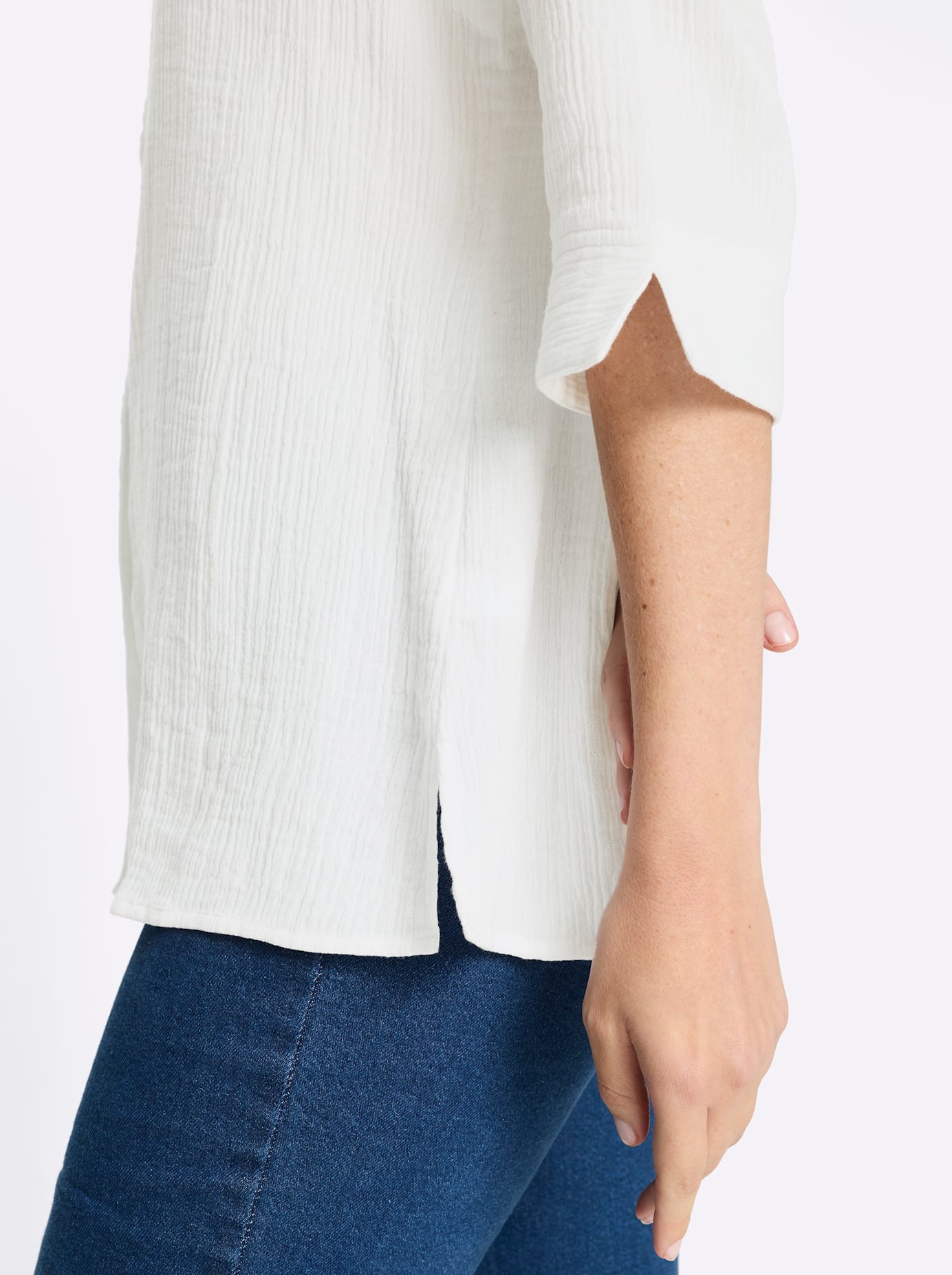 Classic Basics Women Long Blouse White Size 50 3