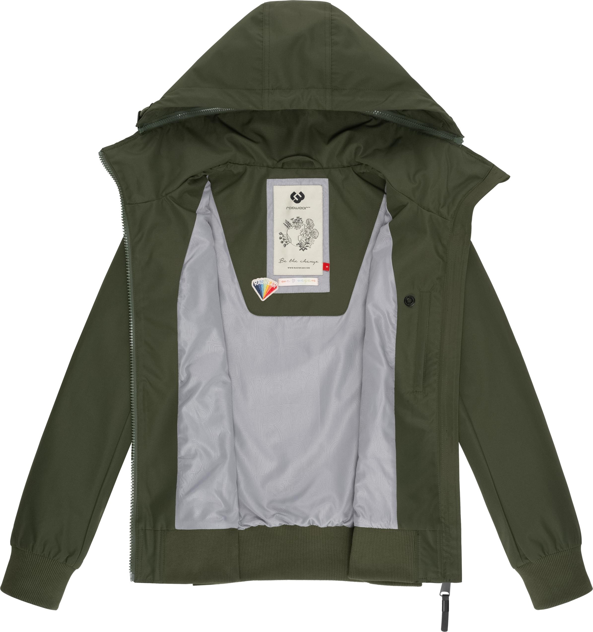 Ragwear Outdoorjacke »Jotty«, mit Kapuze, wasserdichte Übergangsjacke mit abnehmbarer Kapuze