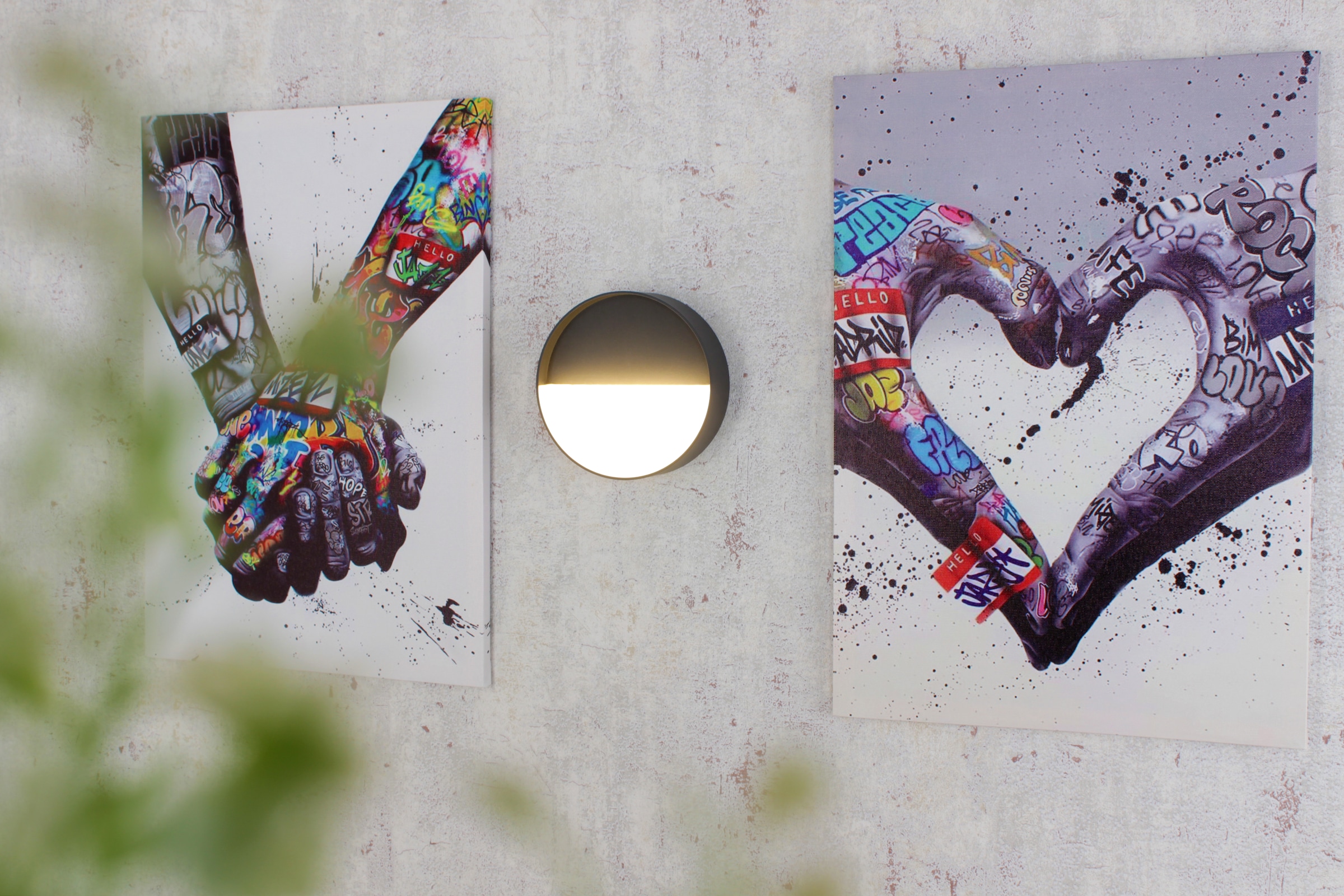 ECO-LIGHT LED Außen-Wandleuchte »LED-Wandleuchte MEG anthrazit«, 1 flammig, Leuchtmittel LED-Board | LED fest integriert, Akku-Licht für Innen & Außen
