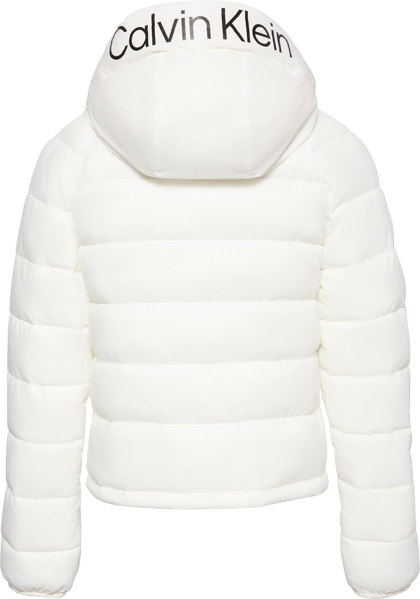 Calvin Klein Jeans Steppjacke »LIGHTWEIGHT LOGO PUFFER«, mit Kapuze, Mit Rundhalsausschnitt