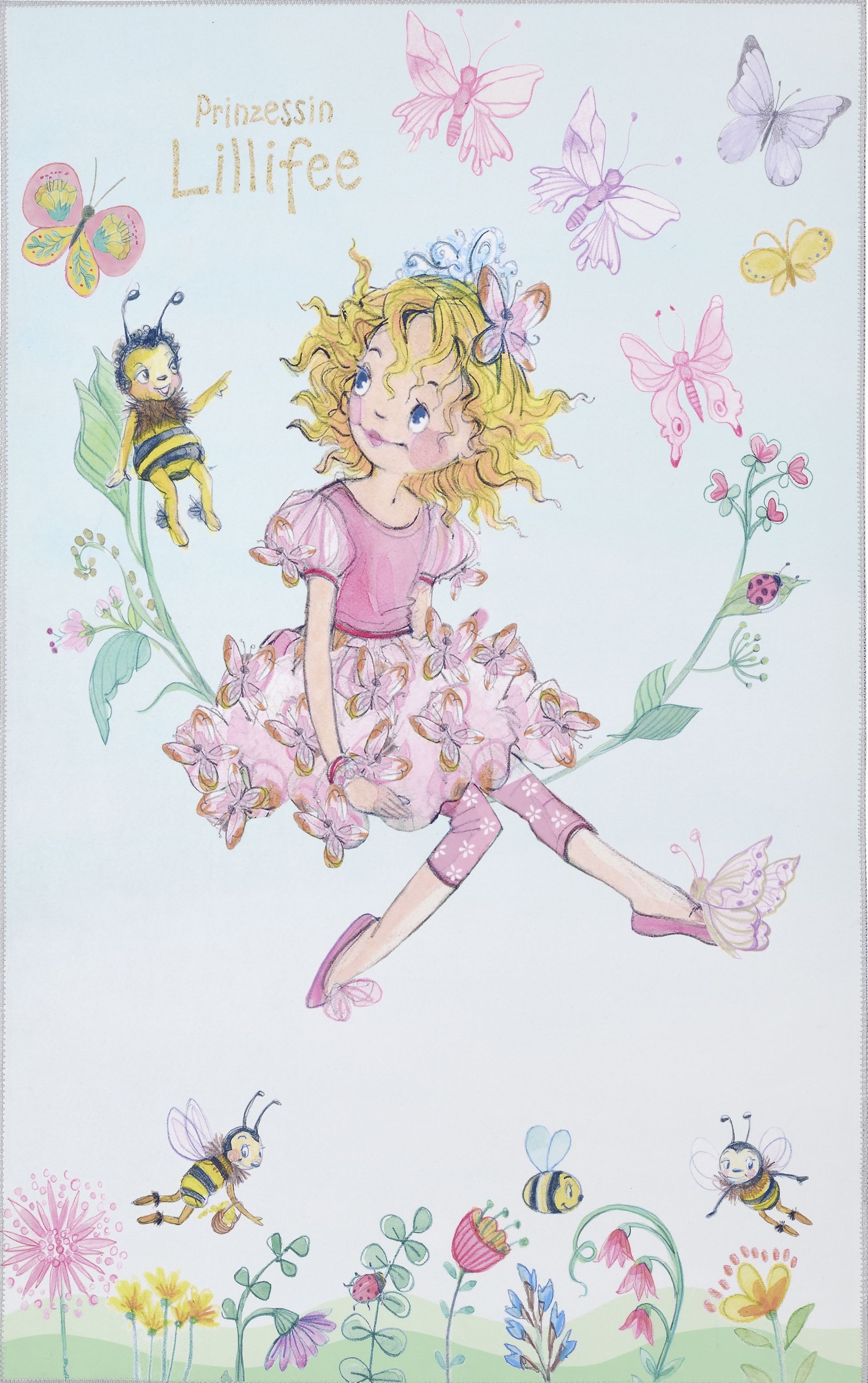 Prinzessin Lillifee Kinderteppich »Lillifee LI-131«, rechteckig, 6 mm Höhe, bedruckt, niedliches Kindermotiv, Fee, Kinderzimmer