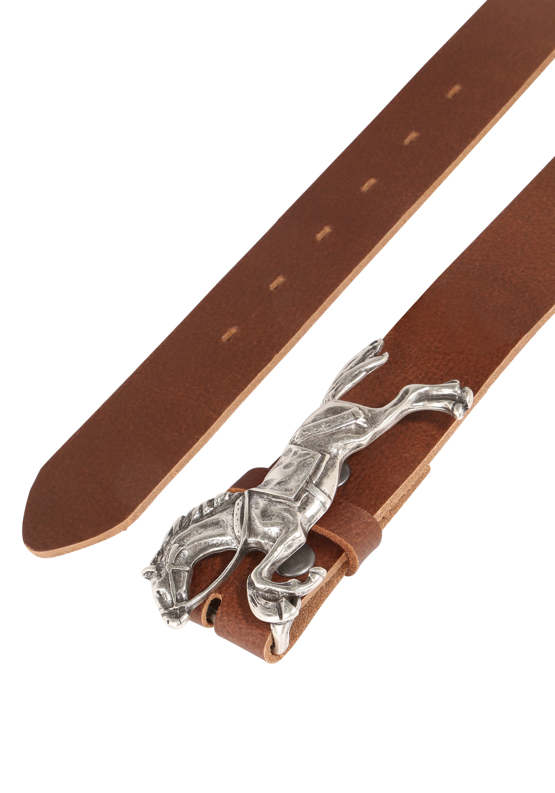 Rettungsring Gürtel Ledergürtel »»Wasserbüffel Rehbraun«, mit austauschbarer Schließe »Rennpferd««