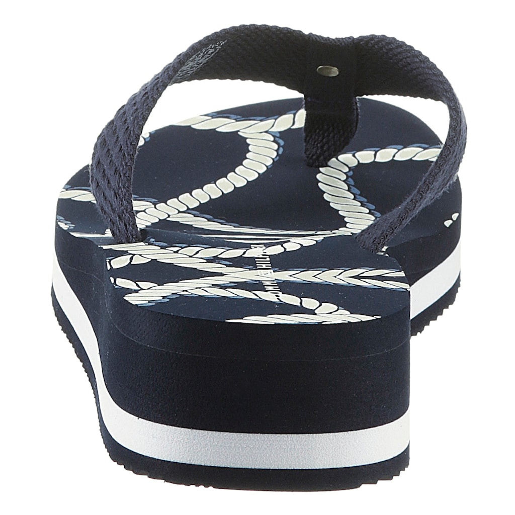 Tommy Hilfiger Zehentrenner »TOMMY ROPE M WEDGE SANDAL«