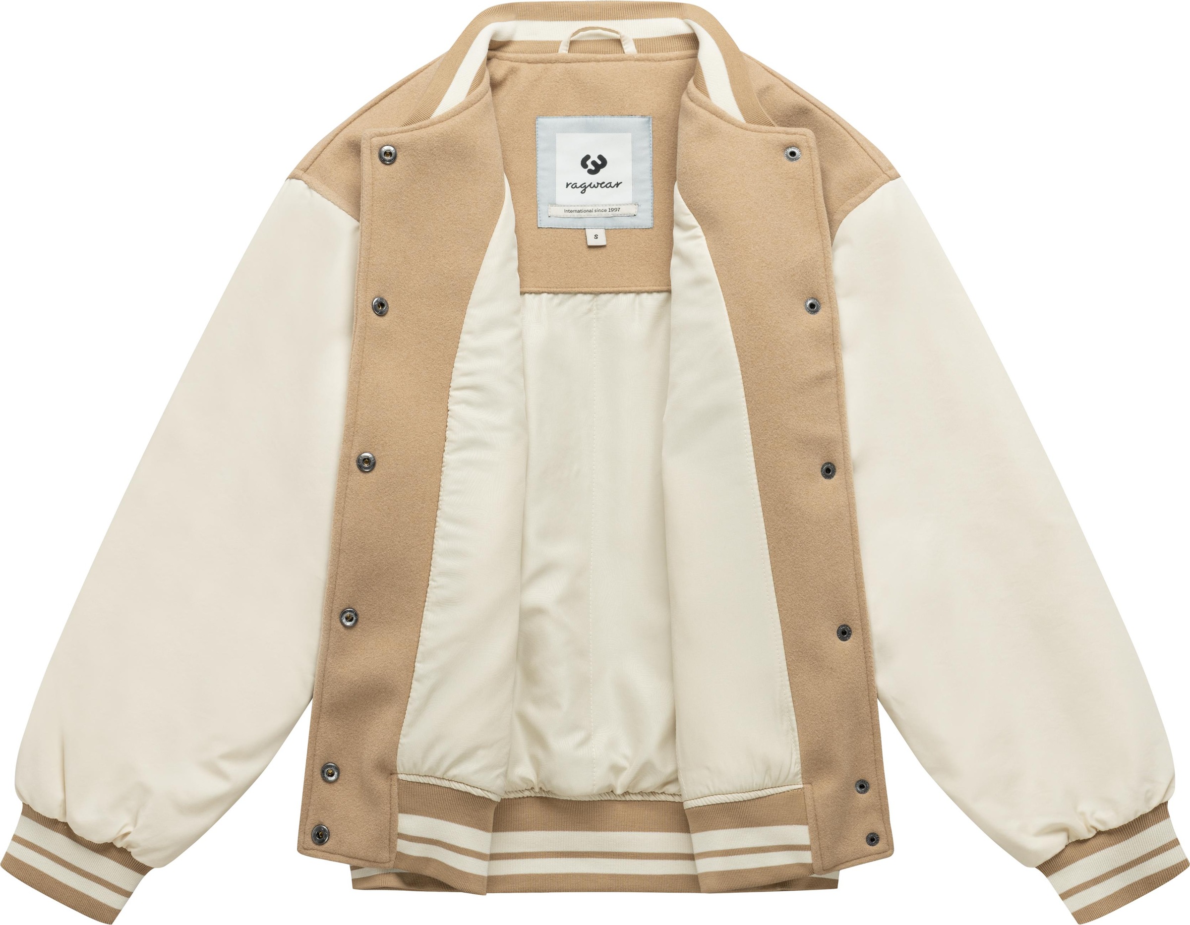 Ragwear Collegejacke »Clubie Y« ohne Kapuze modische Damen Bomberjacke mit Rippstrick-Details