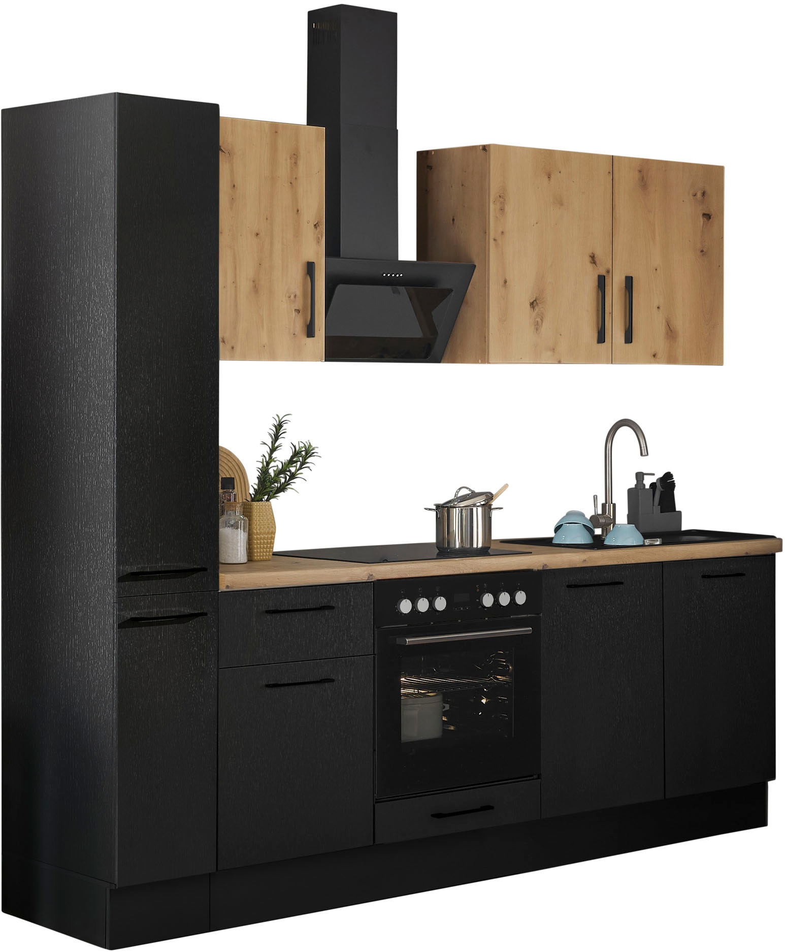 BASIC by Balculina Küchenzeile »Turin«, Breite 240 cm, wahlweise mit E-Geräten