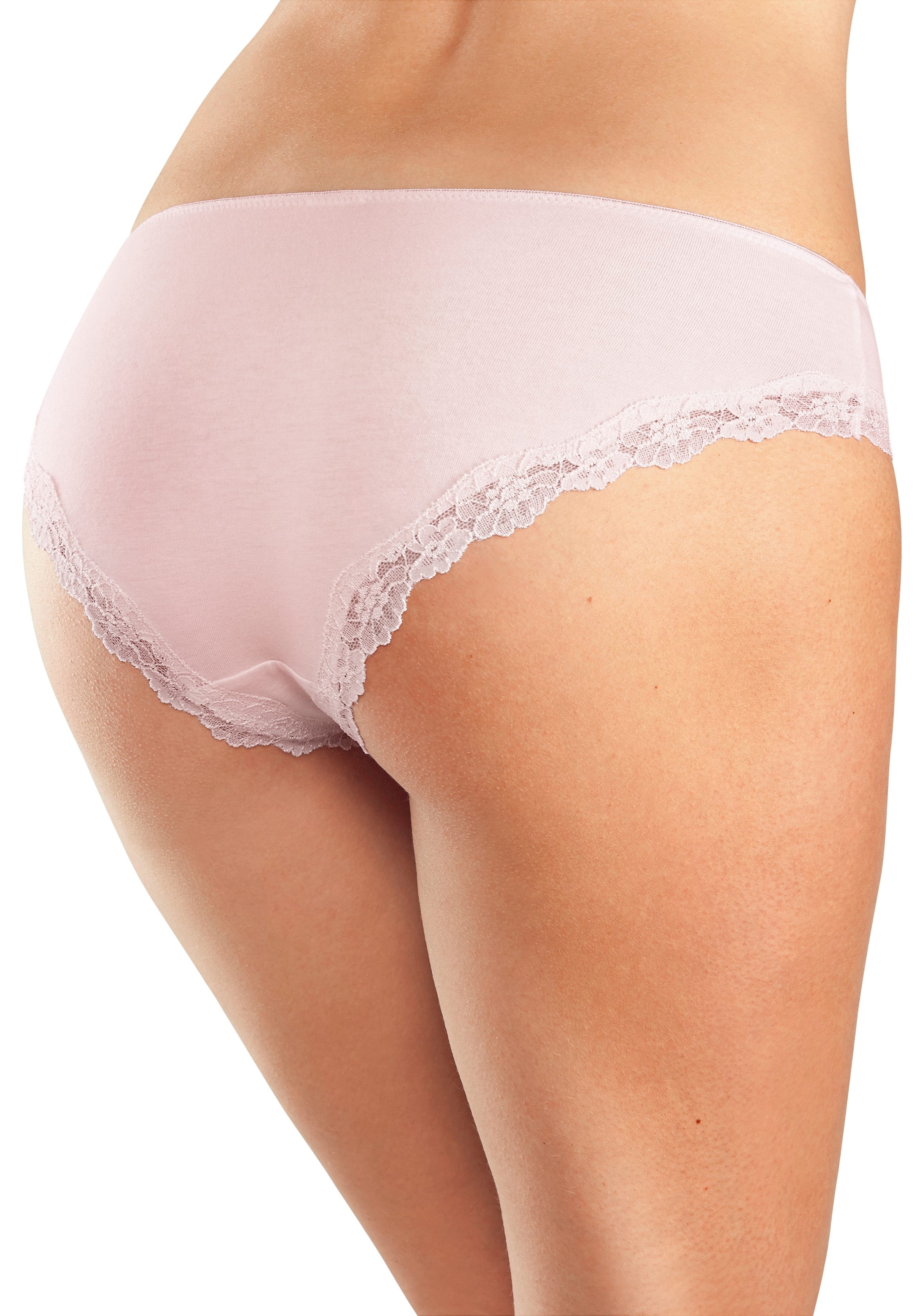 LASCANA BAUR aus zarter mit 3 Spitze bestellen elastischer Slip, | Baumwolle (Packung, St.), online