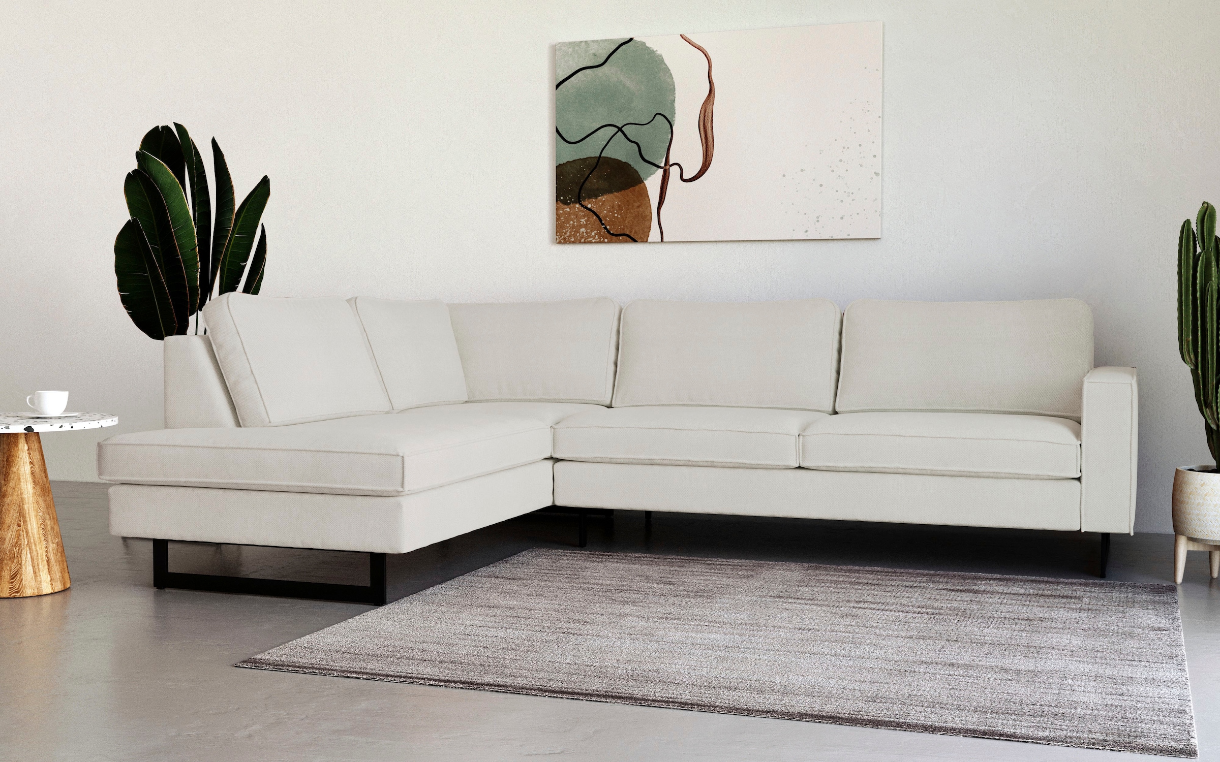 Home affaire Ecksofa "Pinto, 290 cm, Cord, Chenille, Lederoptik, Ottomane l günstig online kaufen